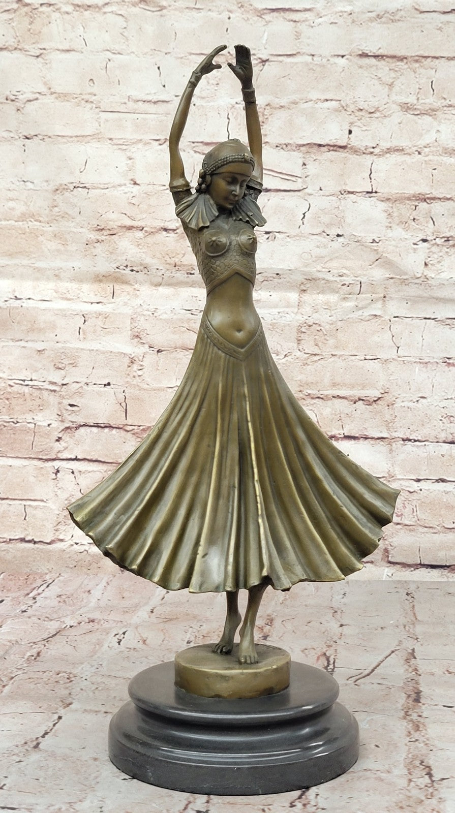 Bronze art deco Dancer Egyptian Dancer "Footsteps", signed: Mirval Hot Cast SALE