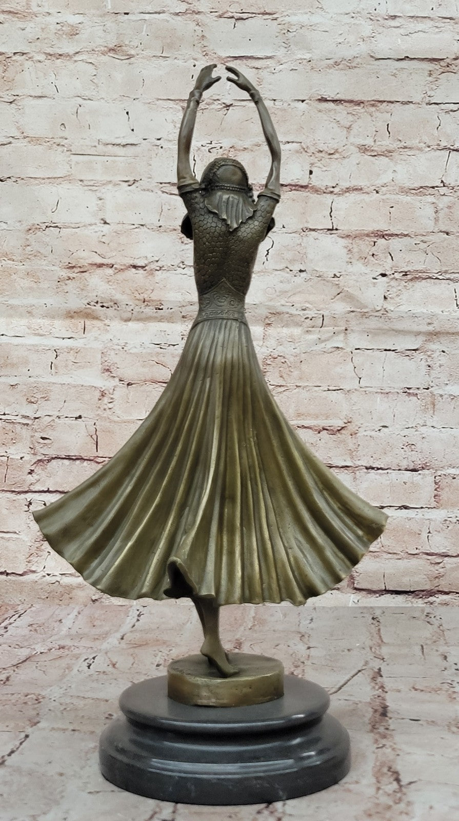 Bronze art deco Dancer Egyptian Dancer "Footsteps", signed: Mirval Hot Cast SALE