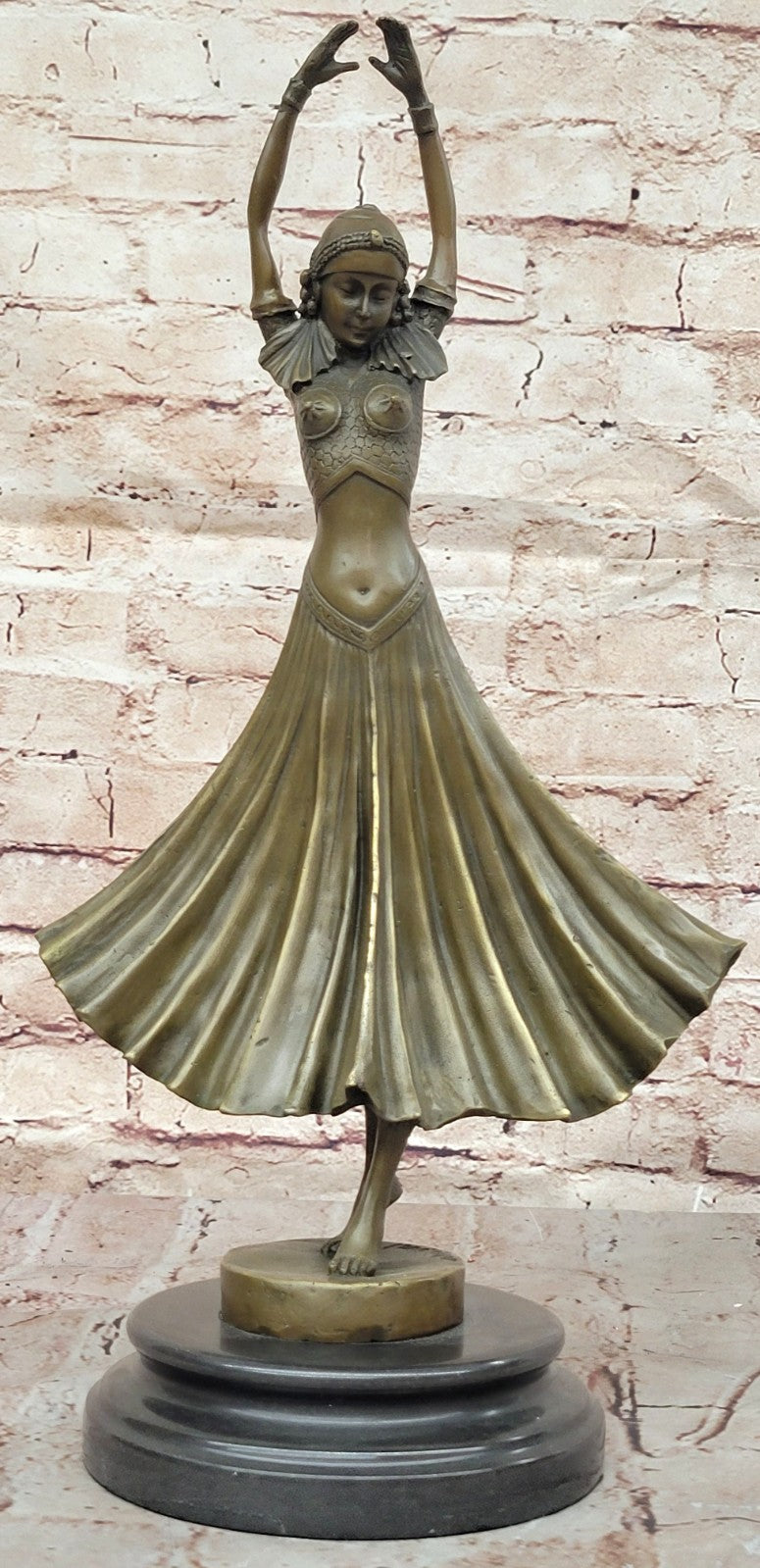 Bronze art deco Dancer Egyptian Dancer "Footsteps", signed: Mirval Hot Cast SALE