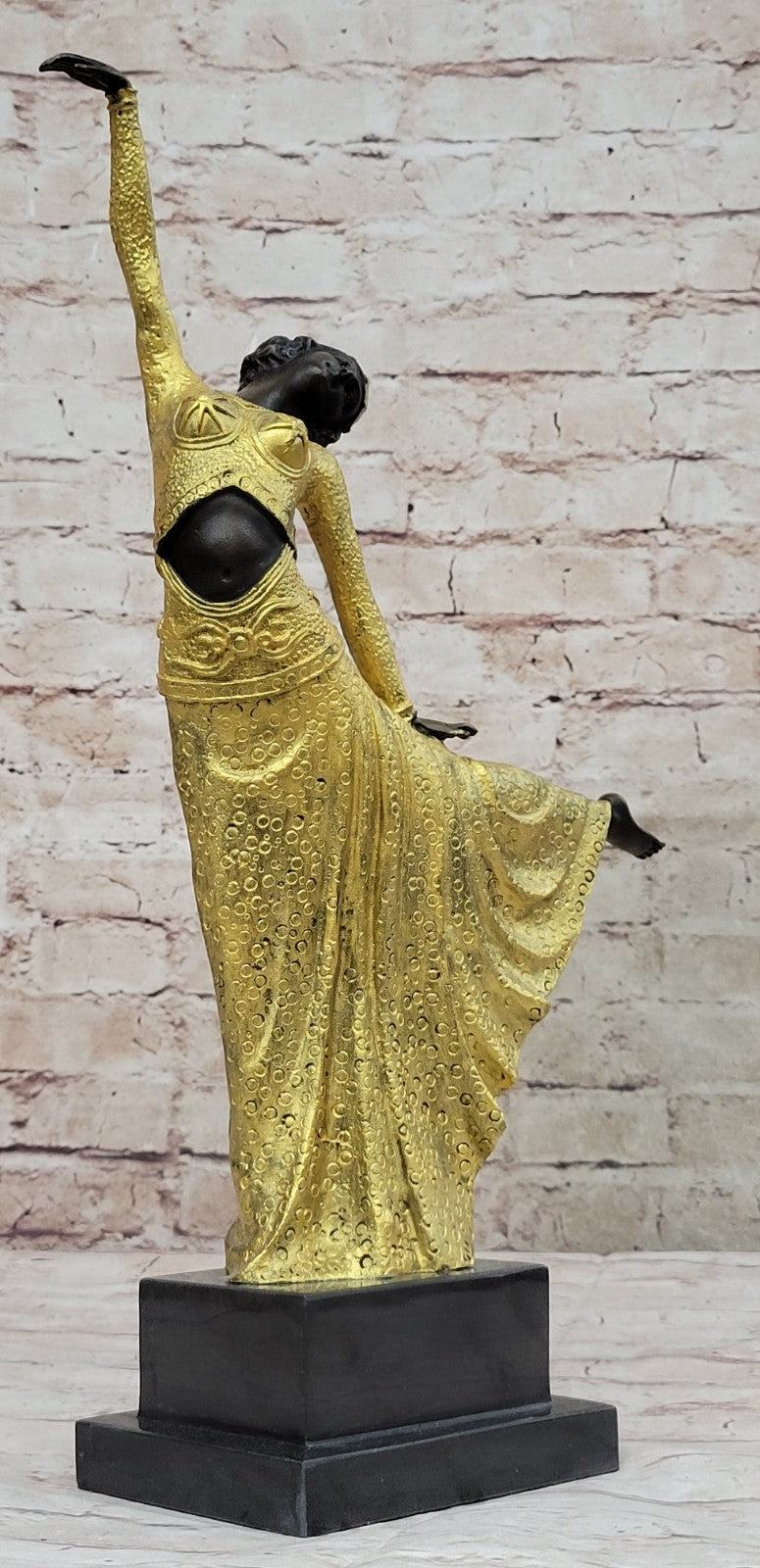 Exquisite Hot Cast Bronze Art Deco Nouveau Dancer Statue Signed Chiparus
