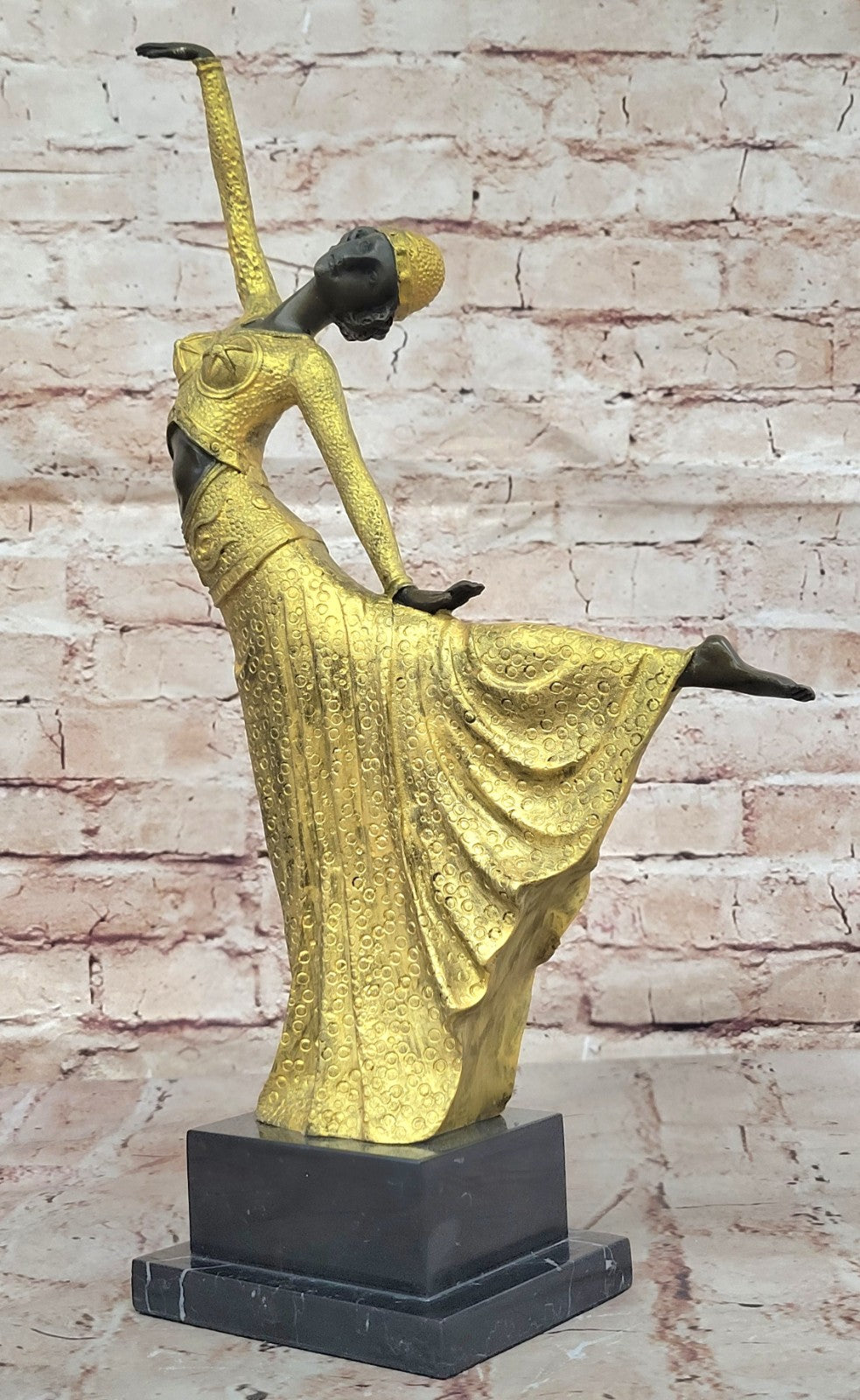 Handmade Egyptian Dancer Bronze Sculpture by Demetre Chiparus: Art Deco Statue