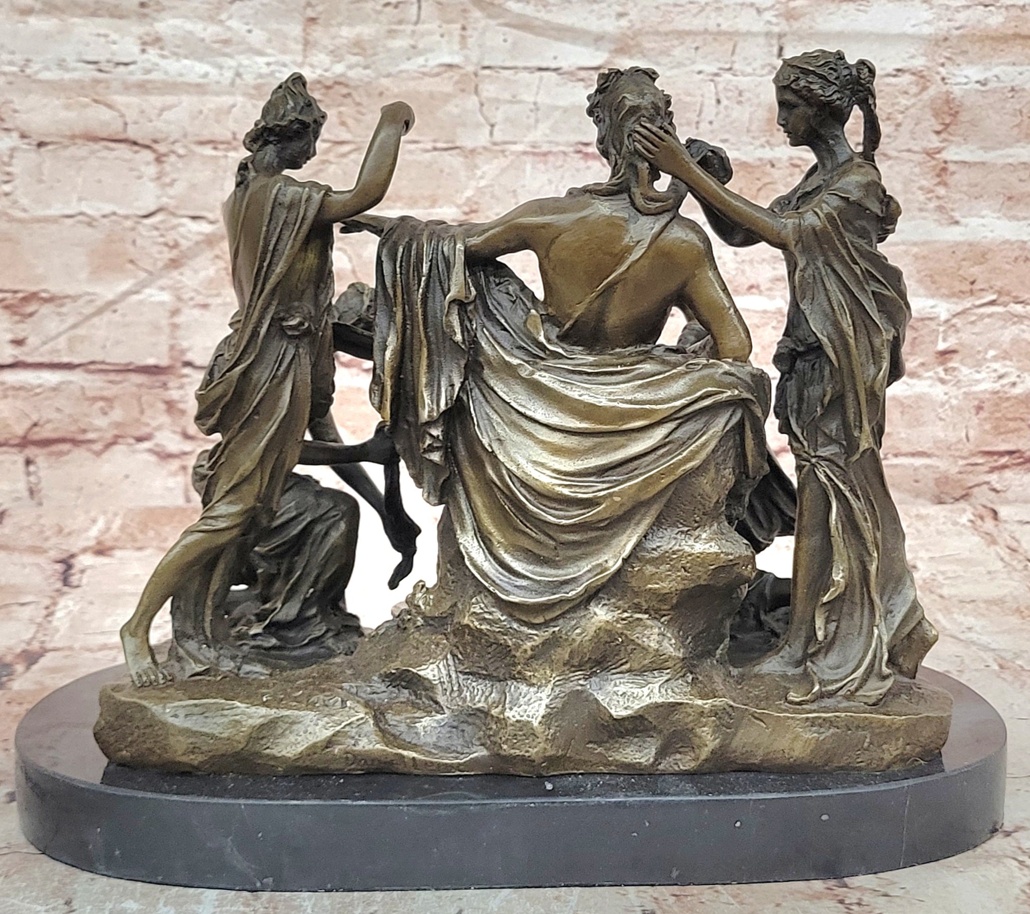 Fisher Bronze Mythological Sculpture Apollo and Nymphs Collectible Artwork