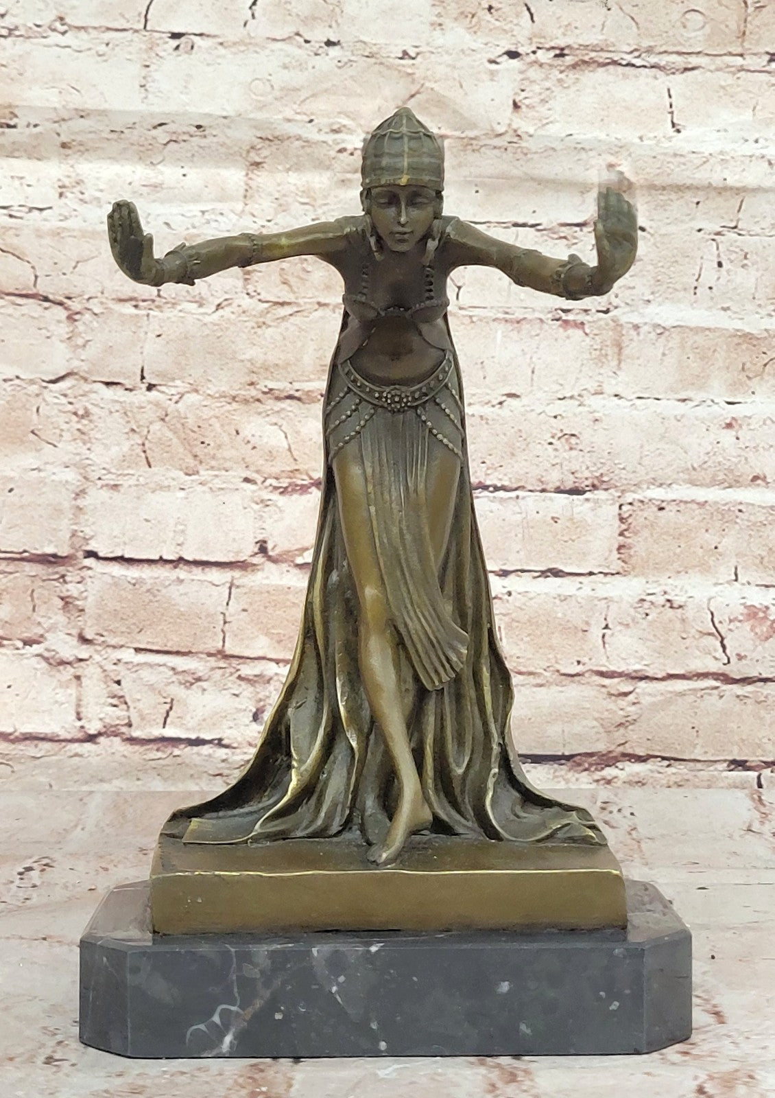 DH CHIPARUS FEMALE DANCER Handcrafted Metal Bronze Sculpture Statue Figurine Art