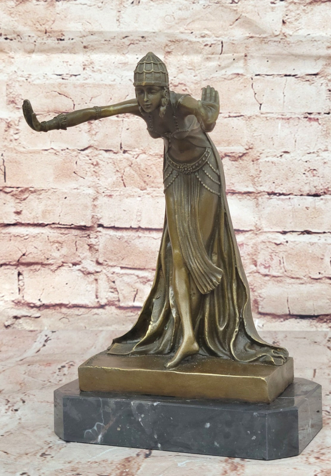 DH CHIPARUS FEMALE DANCER Handcrafted Metal Bronze Sculpture Statue Figurine Art