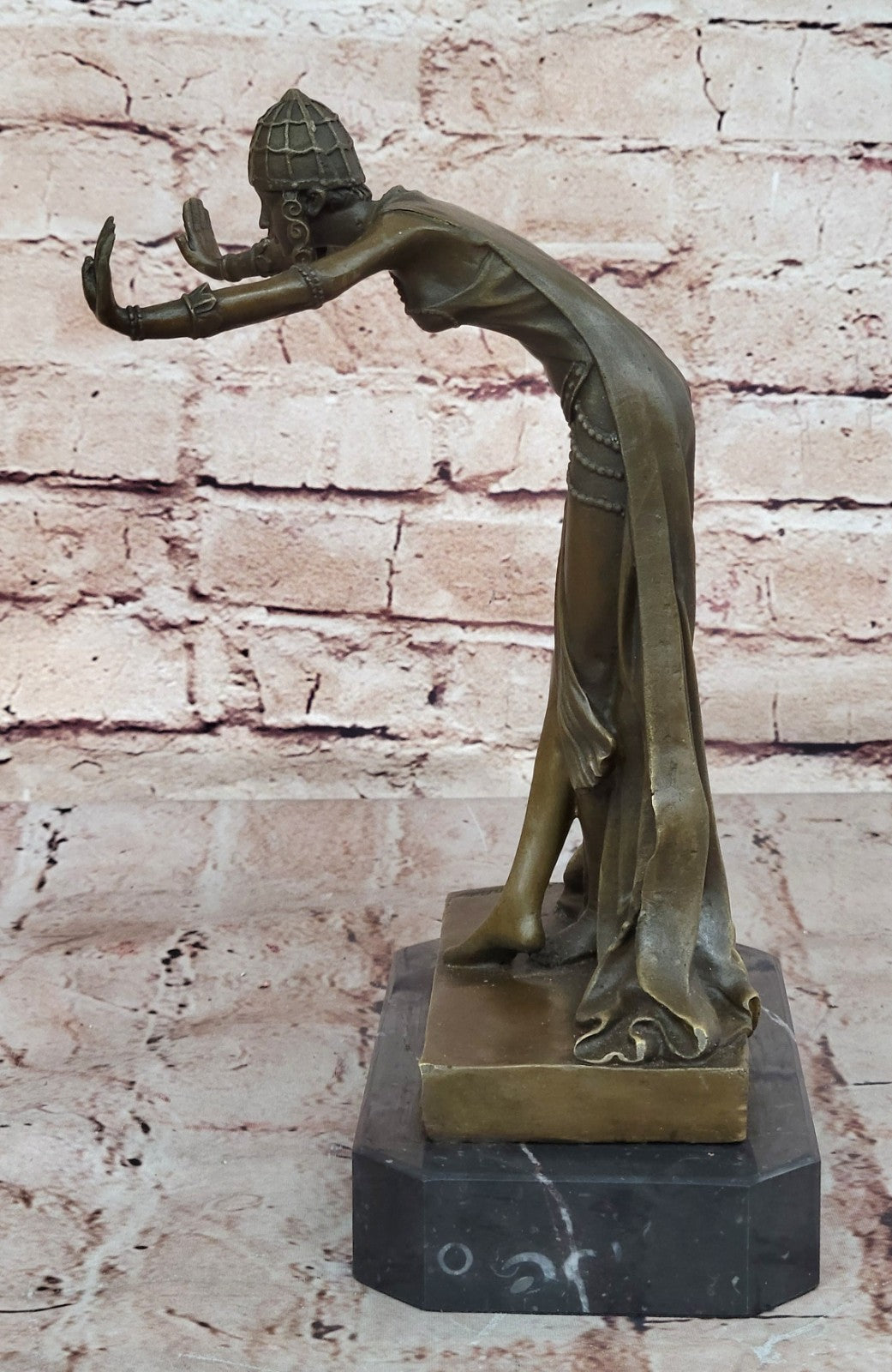 DH CHIPARUS FEMALE DANCER Handcrafted Metal Bronze Sculpture Statue Figurine Art