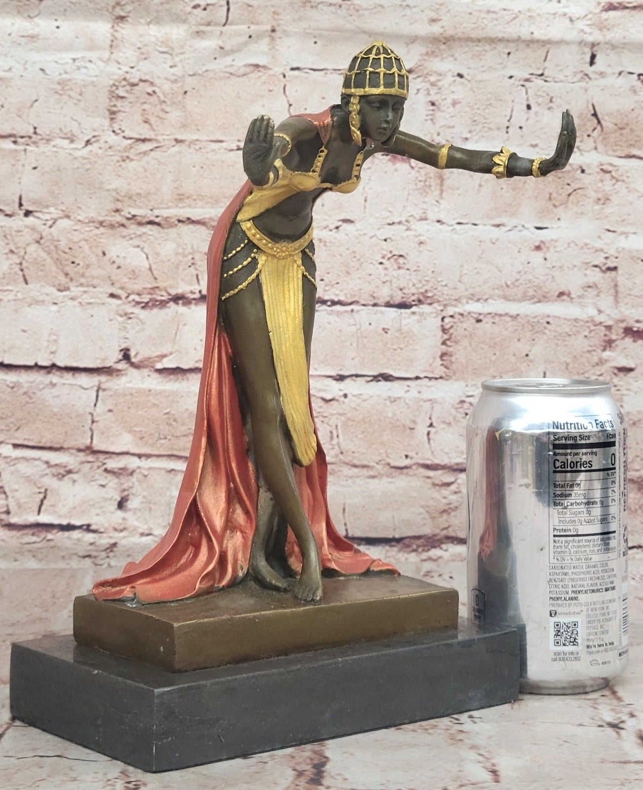 CJR. COLINET HINDU DANCER BRONZE HOT CAST SPECIAL PATINA FIGURINE FIGURE