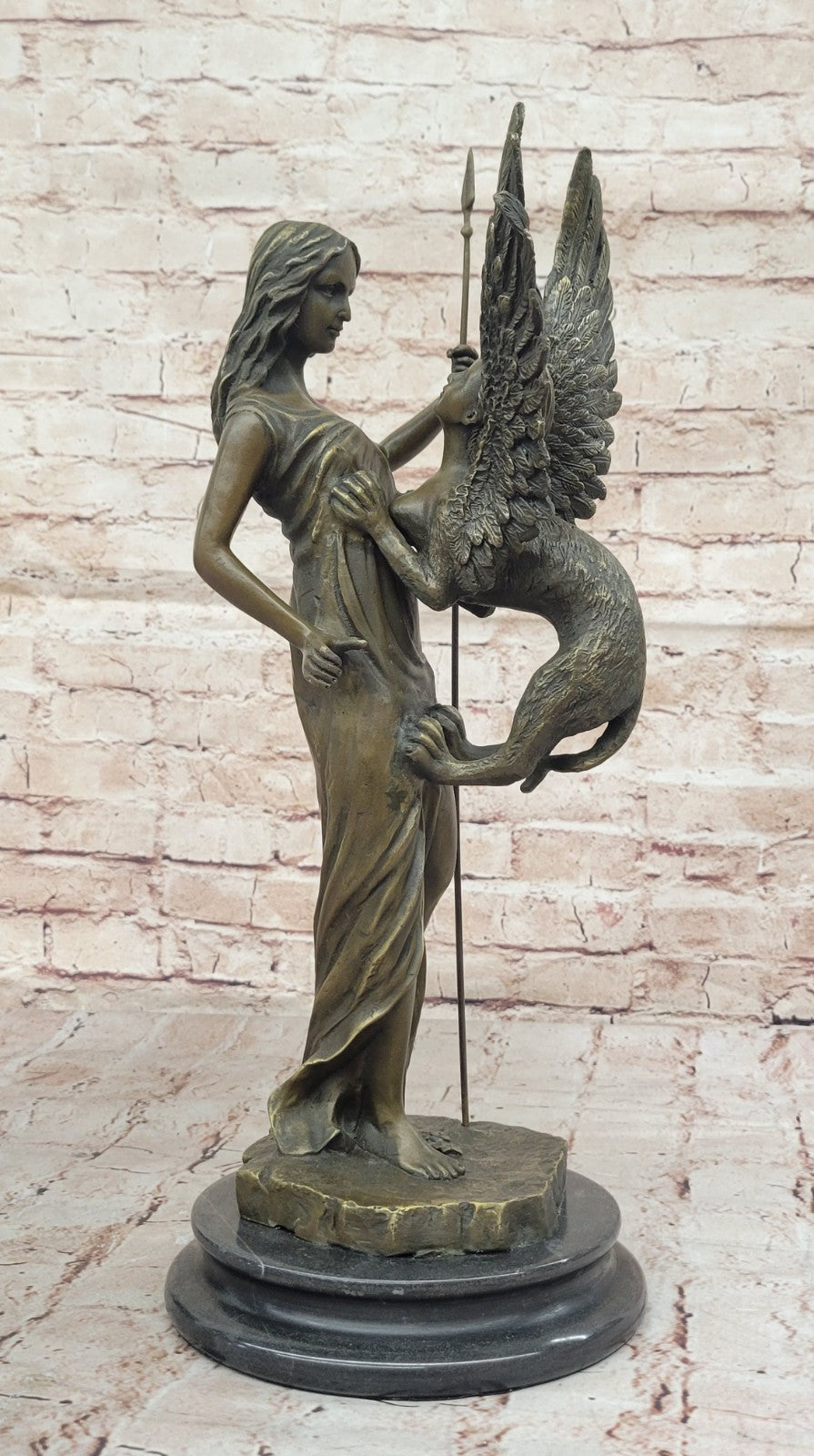 1920s Bronze Large Winged Griffin Art-Deco Home Decor Table Top- Magnificent!