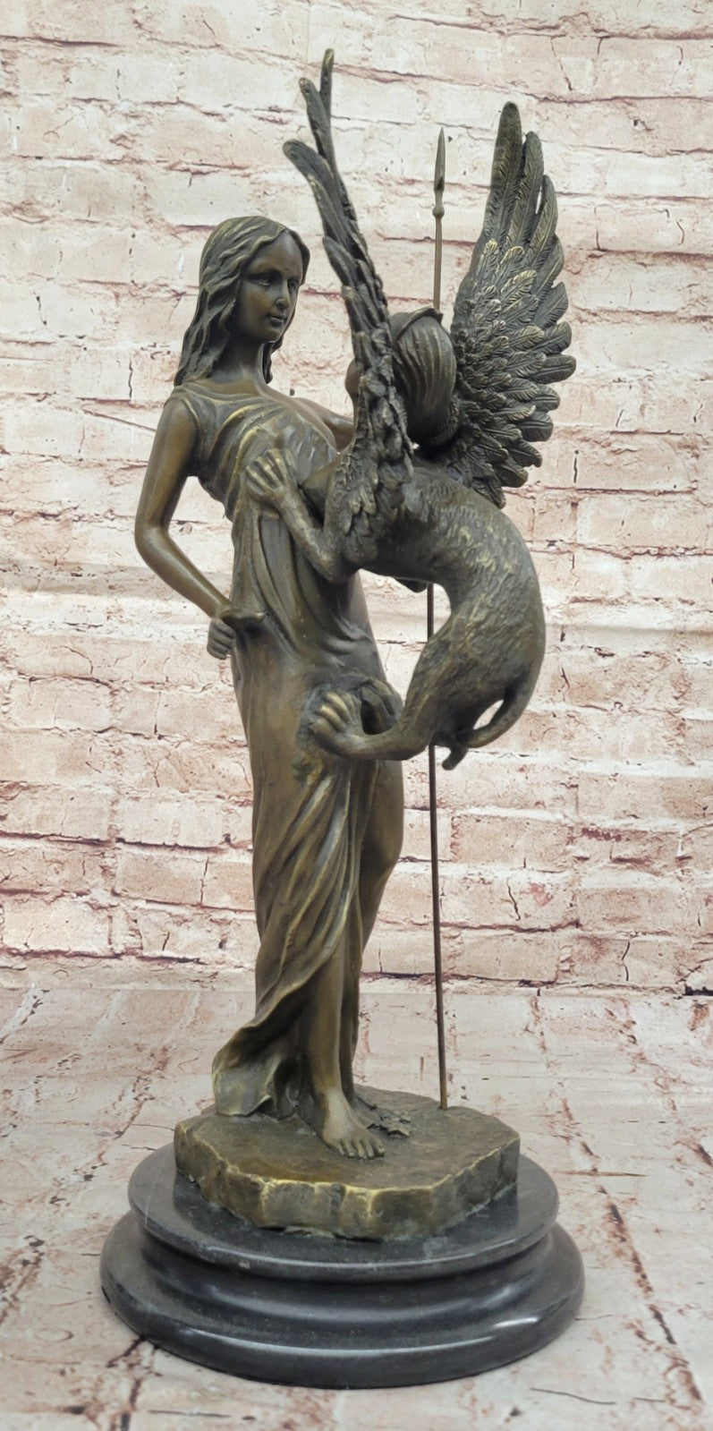 1920s Bronze Large Winged Griffin Art-Deco Home Decor Table Top- Magnificent!