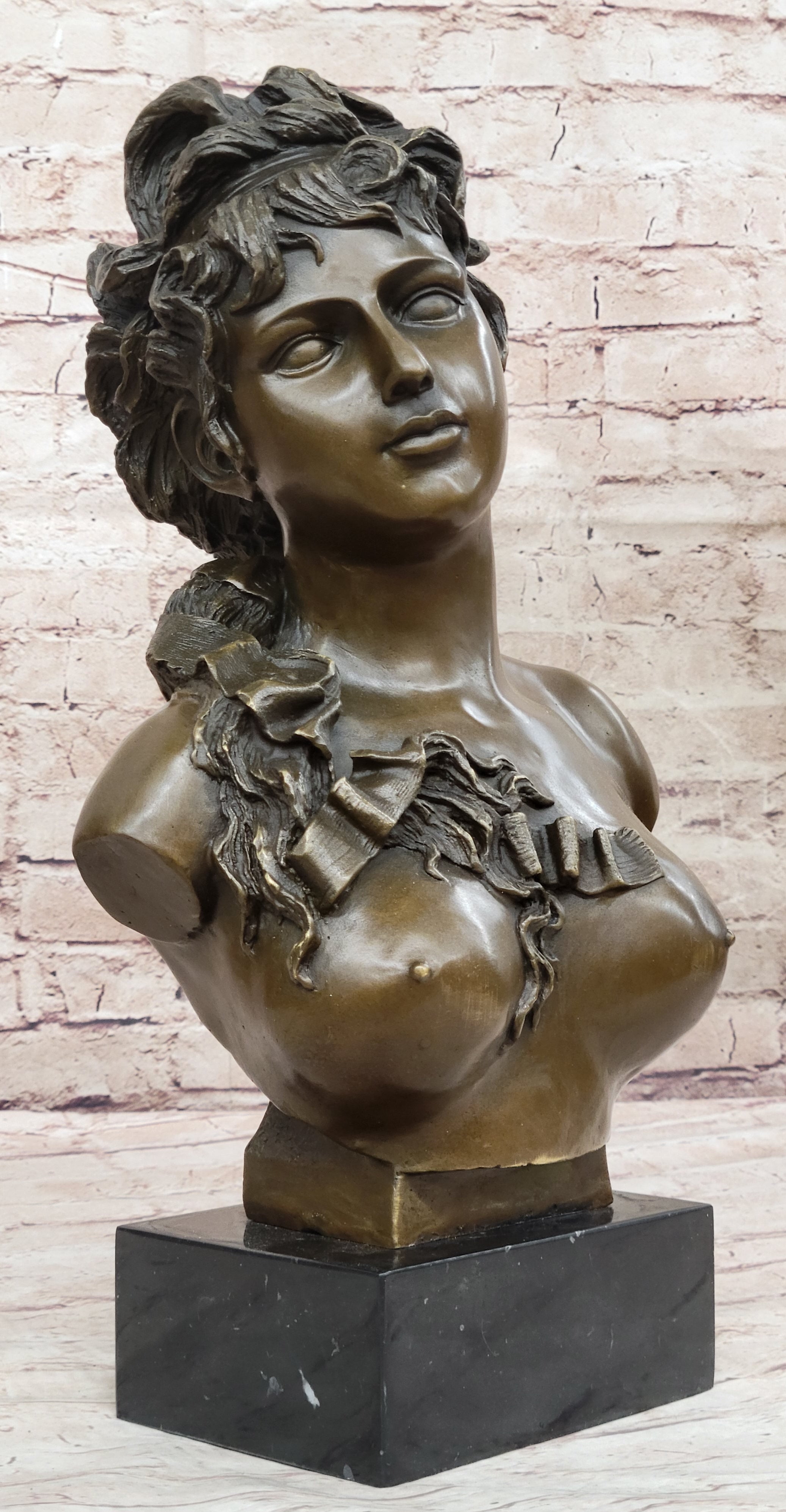 Hand Made Nude Female Bust by French Artist Jean Patoue Classic Artwork Statue