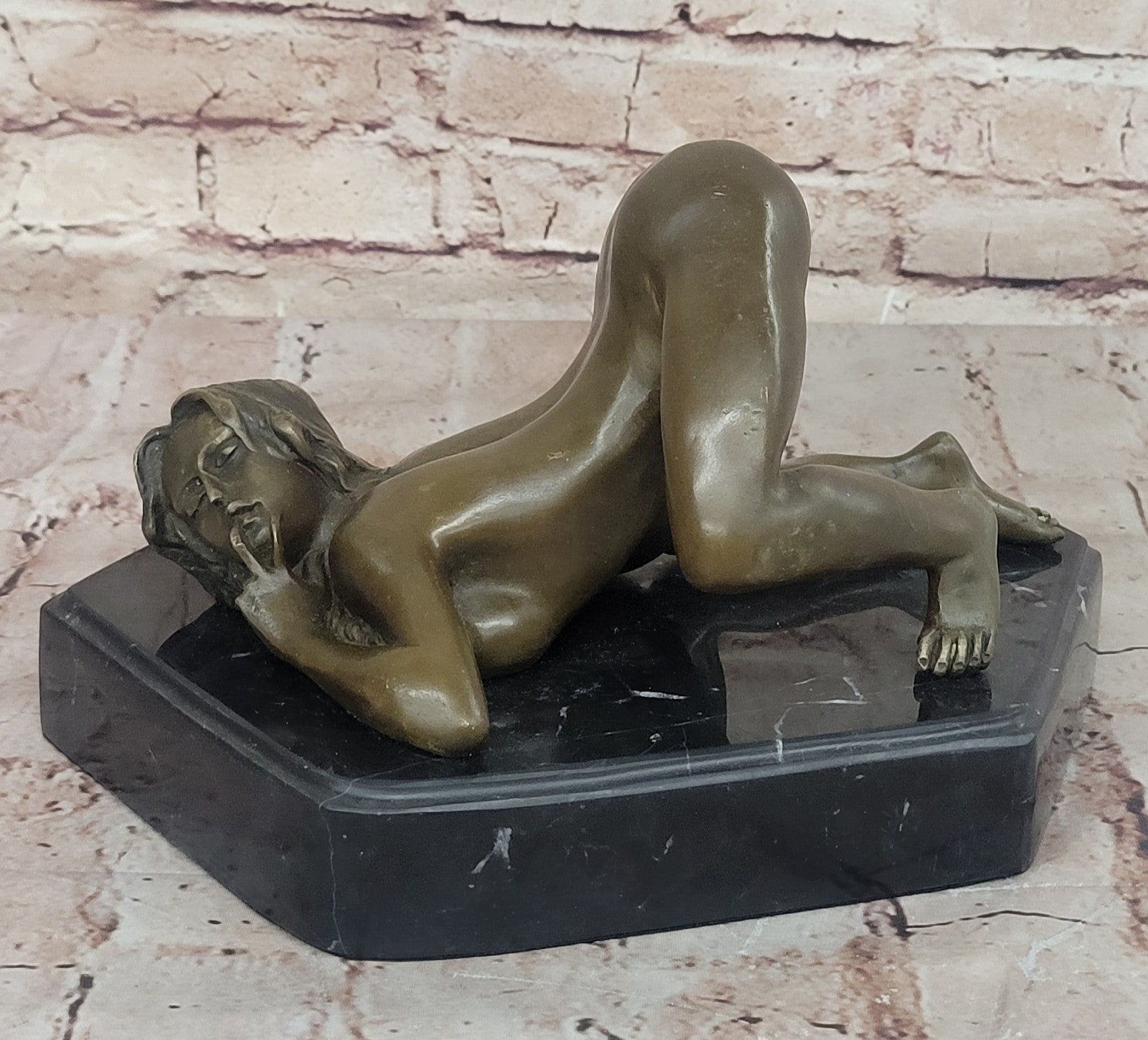 Bronze Nude Women Sculpture Erotic Abstract Gift Sexual Naked Lady Statue Figure