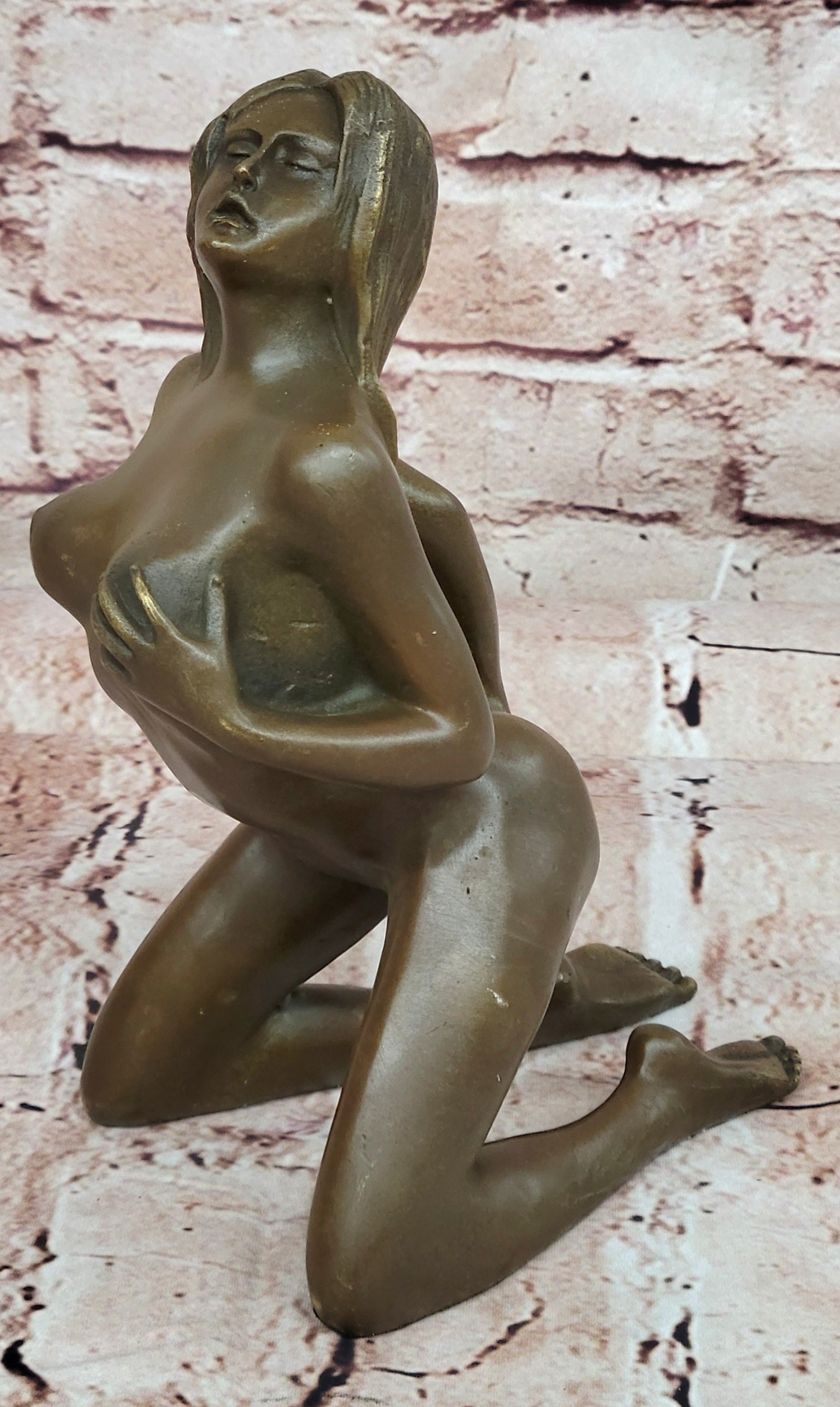 Nude Bronze Statue Sculpture Figure Young Girl Woman Erotic Sexual Art Noveau