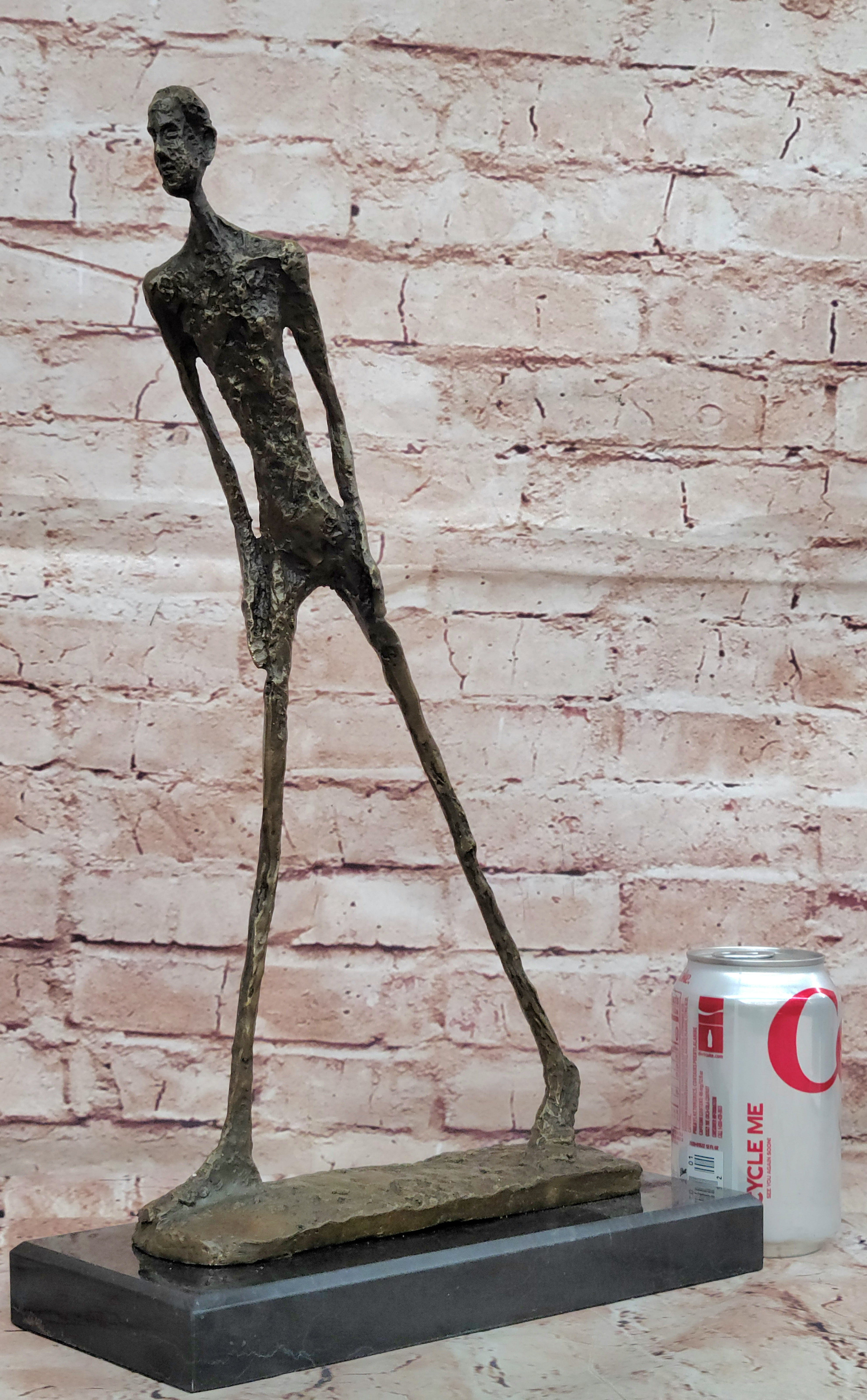 Handcrafted Made by Lost Wax Gia Dali Rodin Bronze Sculpture Walking Man Figurine