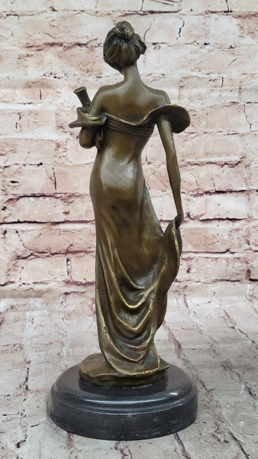 Sculpture Elegant Signed Art Nouveau Female Bronze Statue Patoue Sculpture Deal