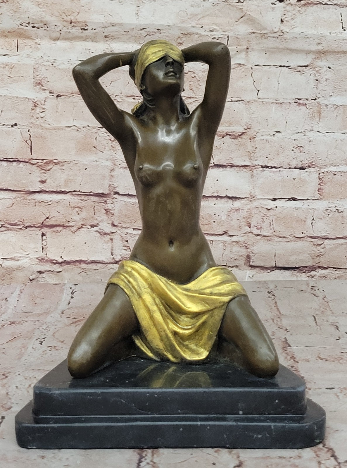 Handcrafted bronze sculpture SALE Gilt Preiss By Woman Captive Nude