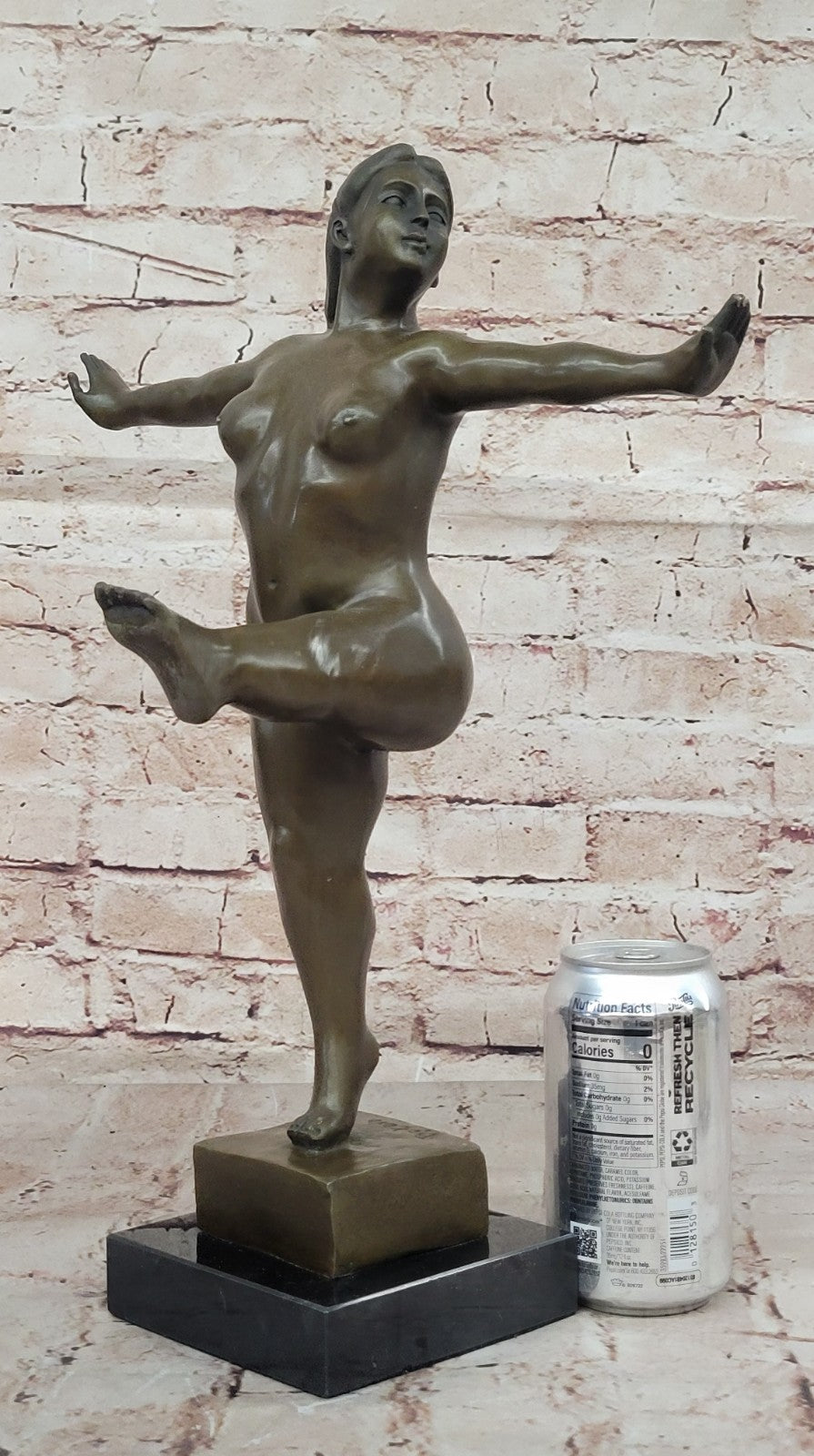Handcrafted Nude Female Abstract Modern Art Bronze Sculpture Marble Figurine