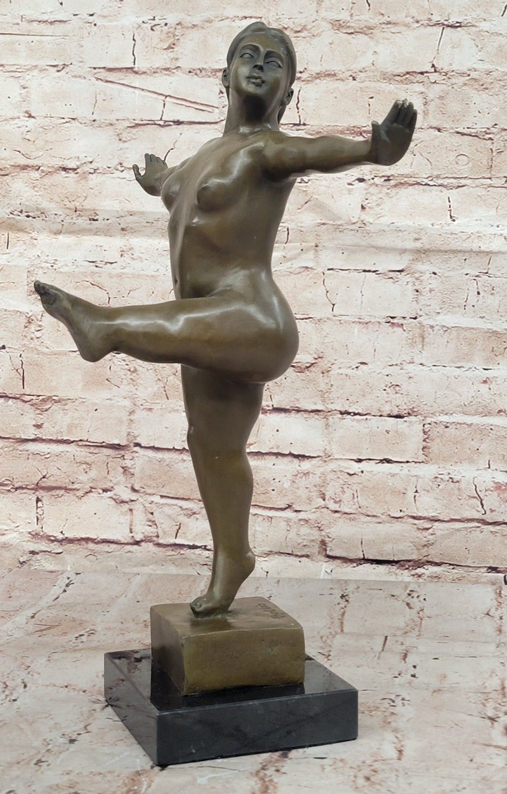 Handcrafted Nude Female Abstract Modern Art Bronze Sculpture Marble Figurine