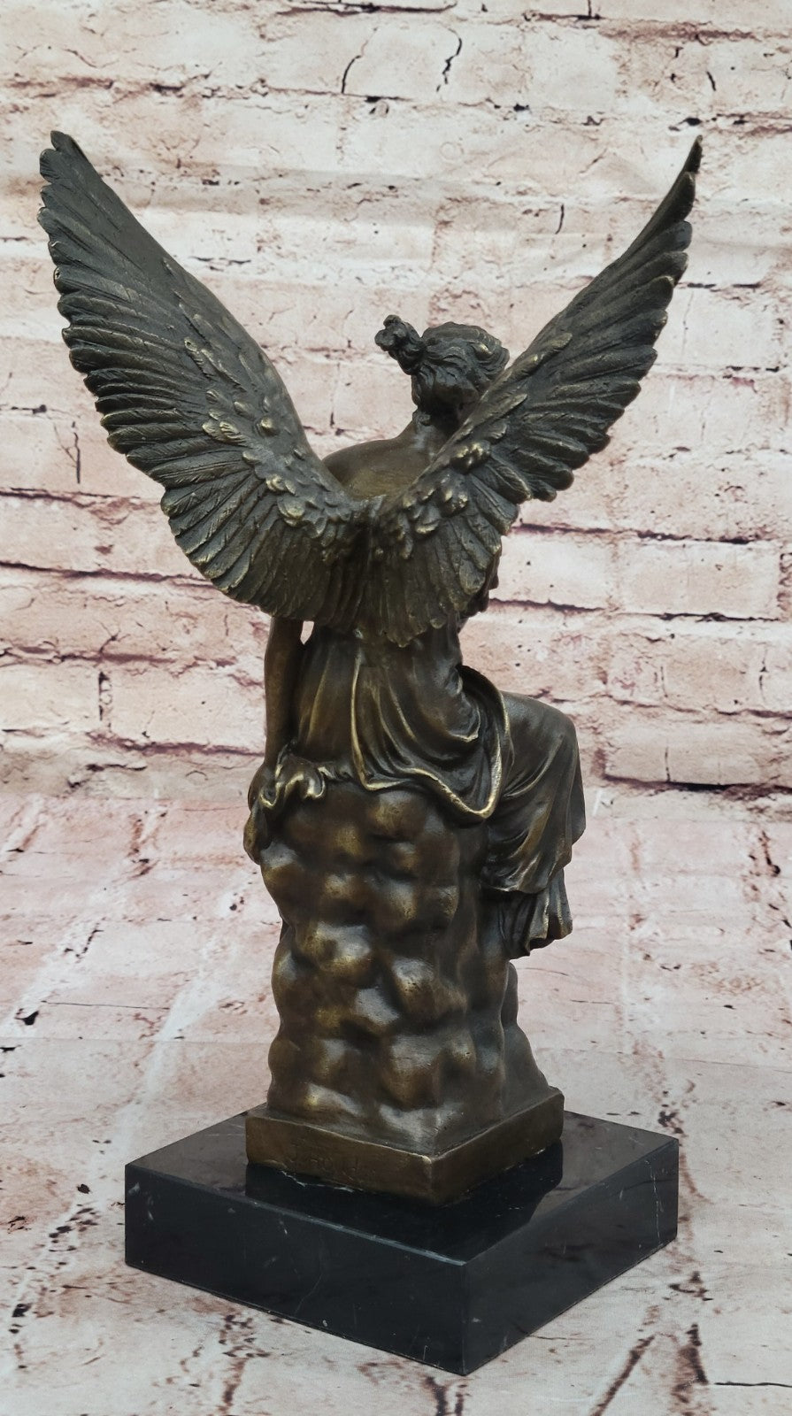 Handcrafted bronze sculpture SALE Celesti On Sits Angel Beautiful Moreau Figure