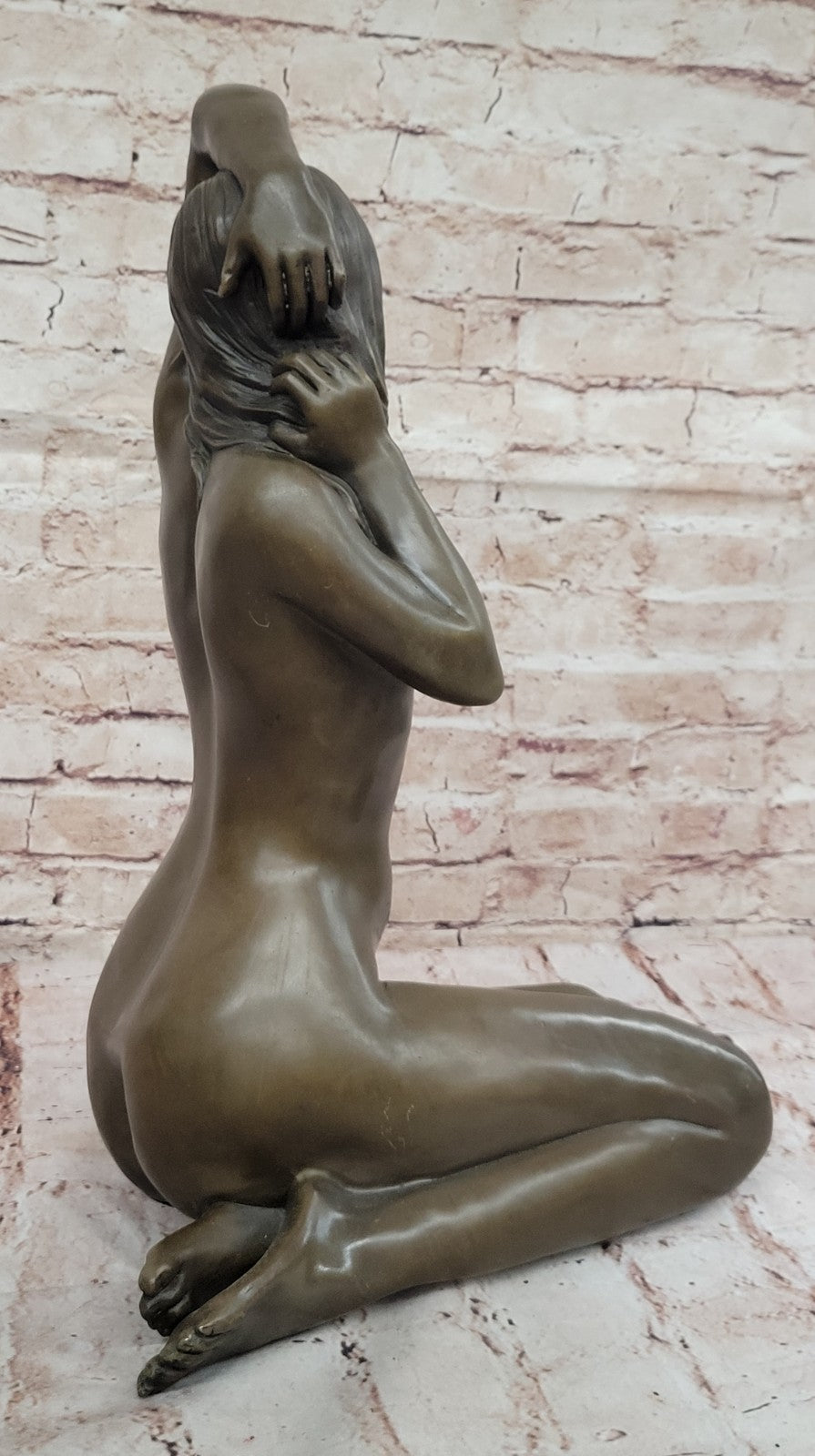 Handcrafted bronze sculpture SALE Hand Figural Naked Woman Nude Erotic Large *