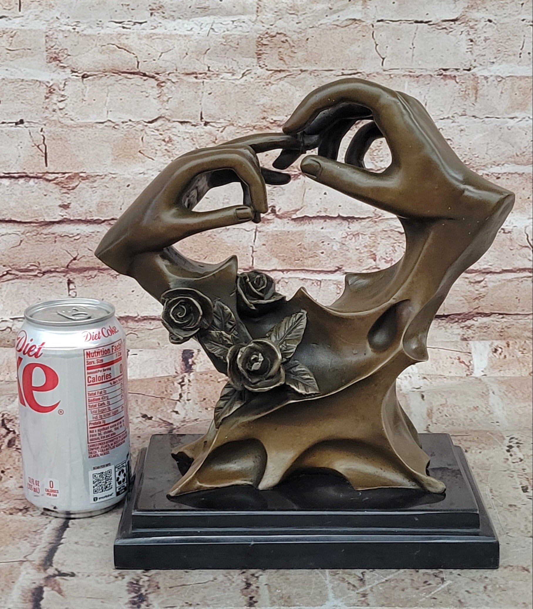 HANDS ENTWINED Bronzed Sculpture, Lovers, Engagement, Wedding or Anniversary