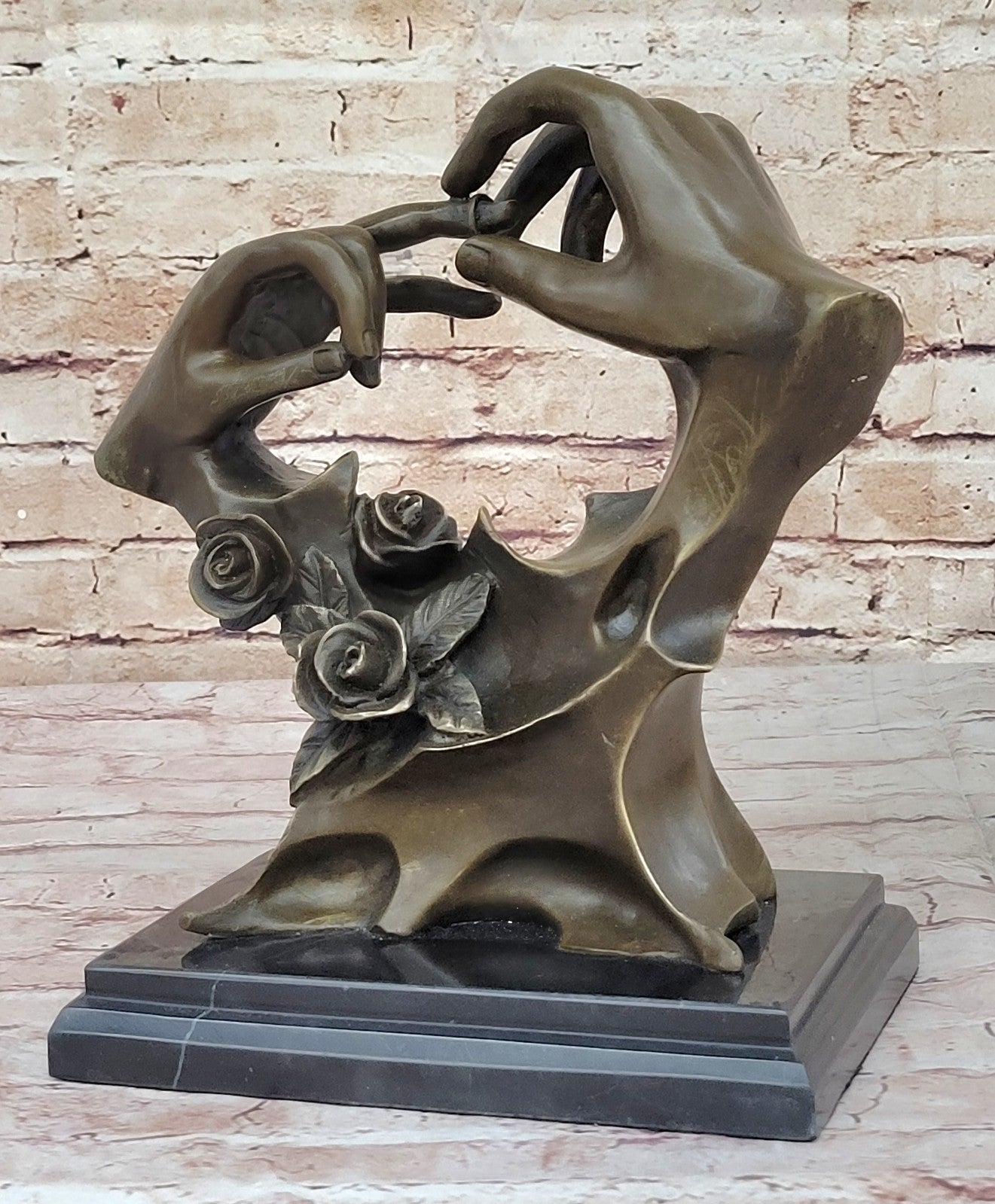 HANDS ENTWINED Bronzed Sculpture, Lovers, Engagement, Wedding or Anniversary