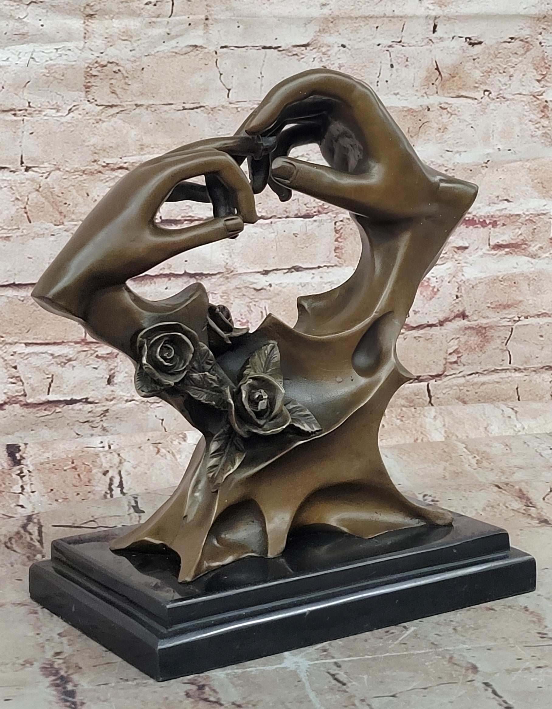 HANDS ENTWINED Bronzed Sculpture, Lovers, Engagement, Wedding or Anniversary