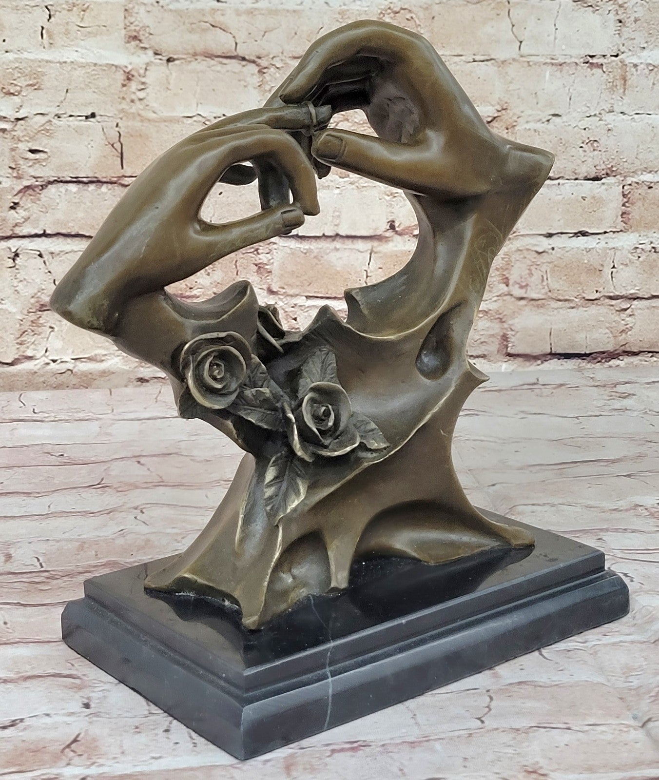 HANDS ENTWINED Bronzed Sculpture, Lovers, Engagement, Wedding or Anniversary