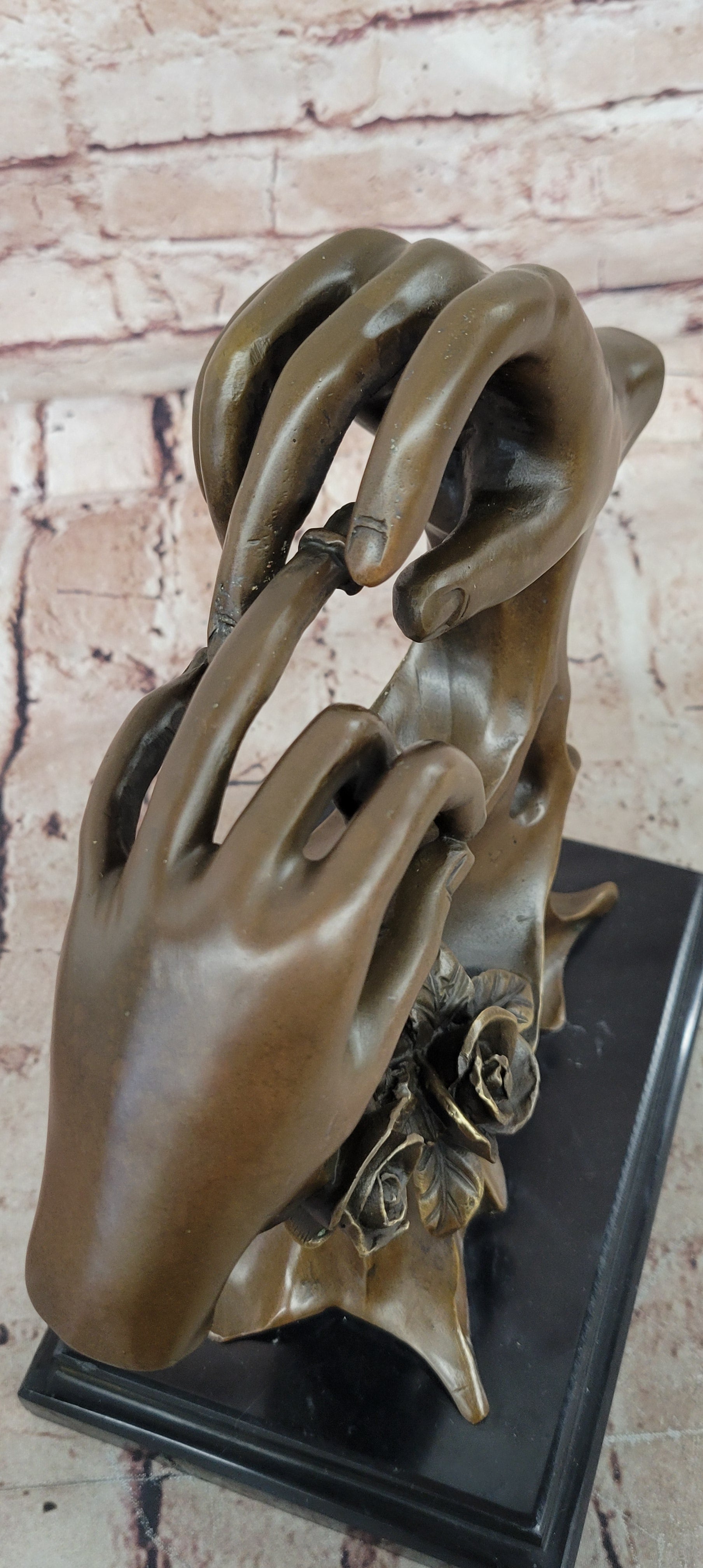 HANDS ENTWINED Bronzed Sculpture, Lovers, Engagement, Wedding or Anniversary