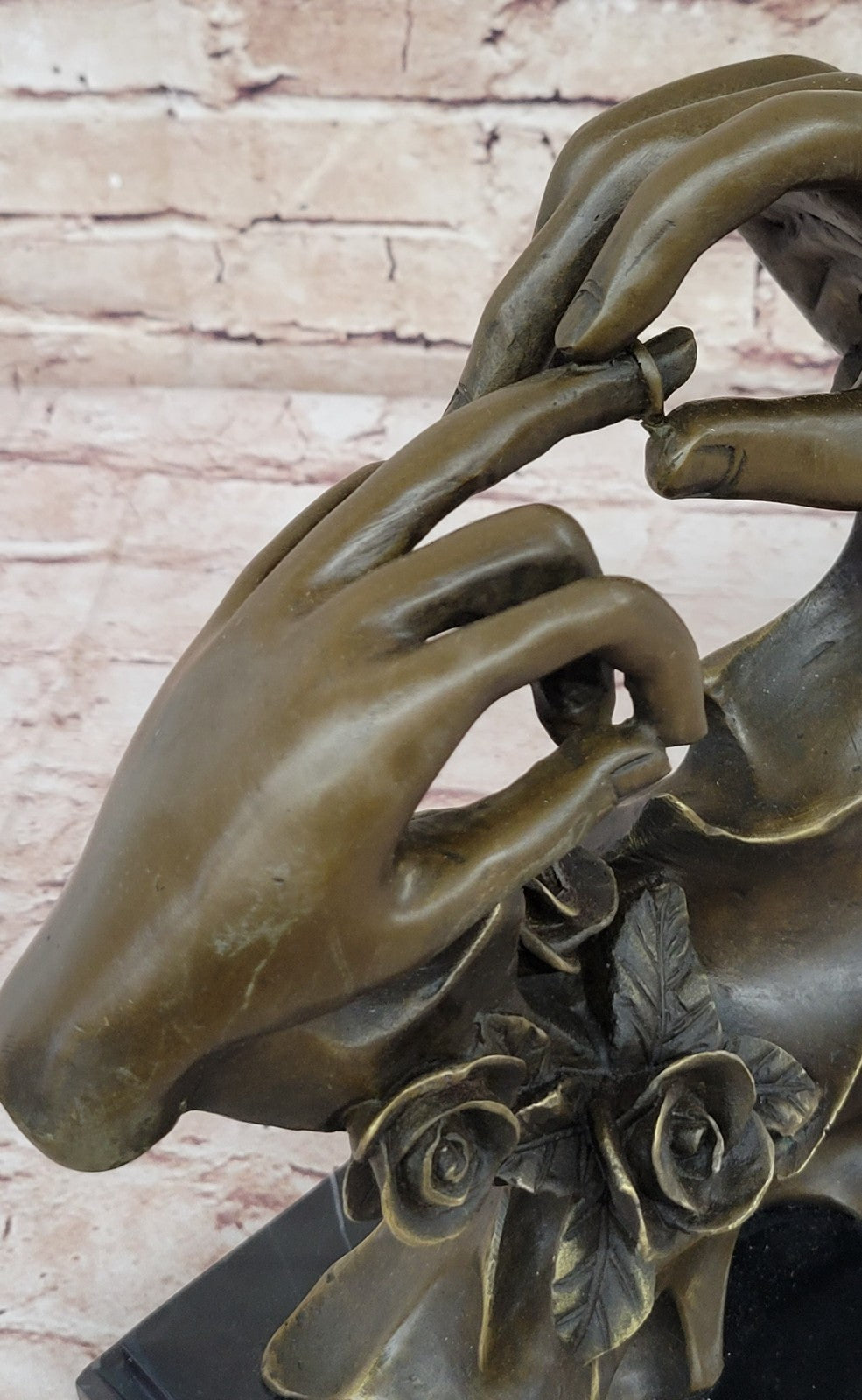 HANDS ENTWINED Bronzed Sculpture, Lovers, Engagement, Wedding or Anniversary