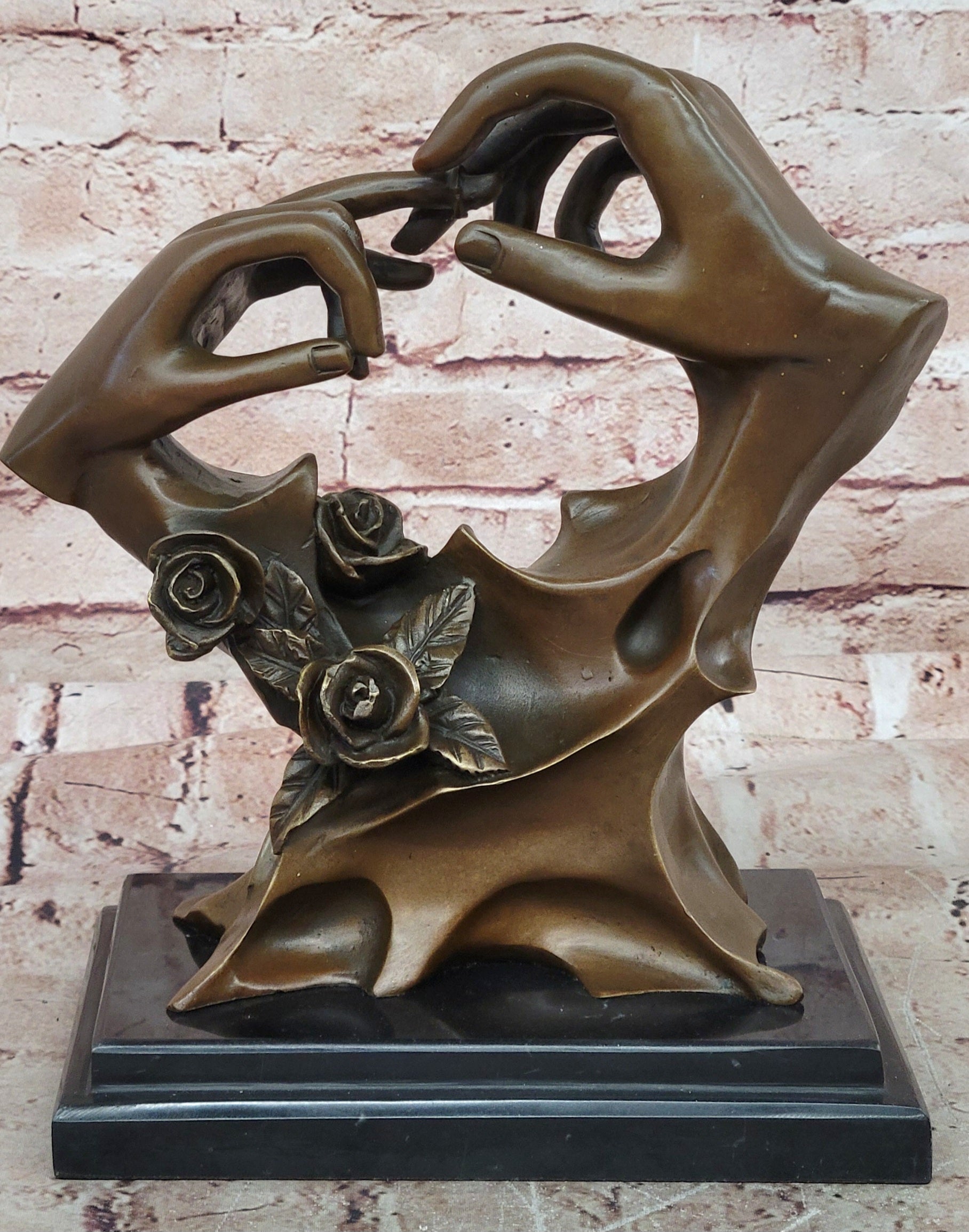 HANDS ENTWINED Bronzed Sculpture, Lovers, Engagement, Wedding or Anniversary