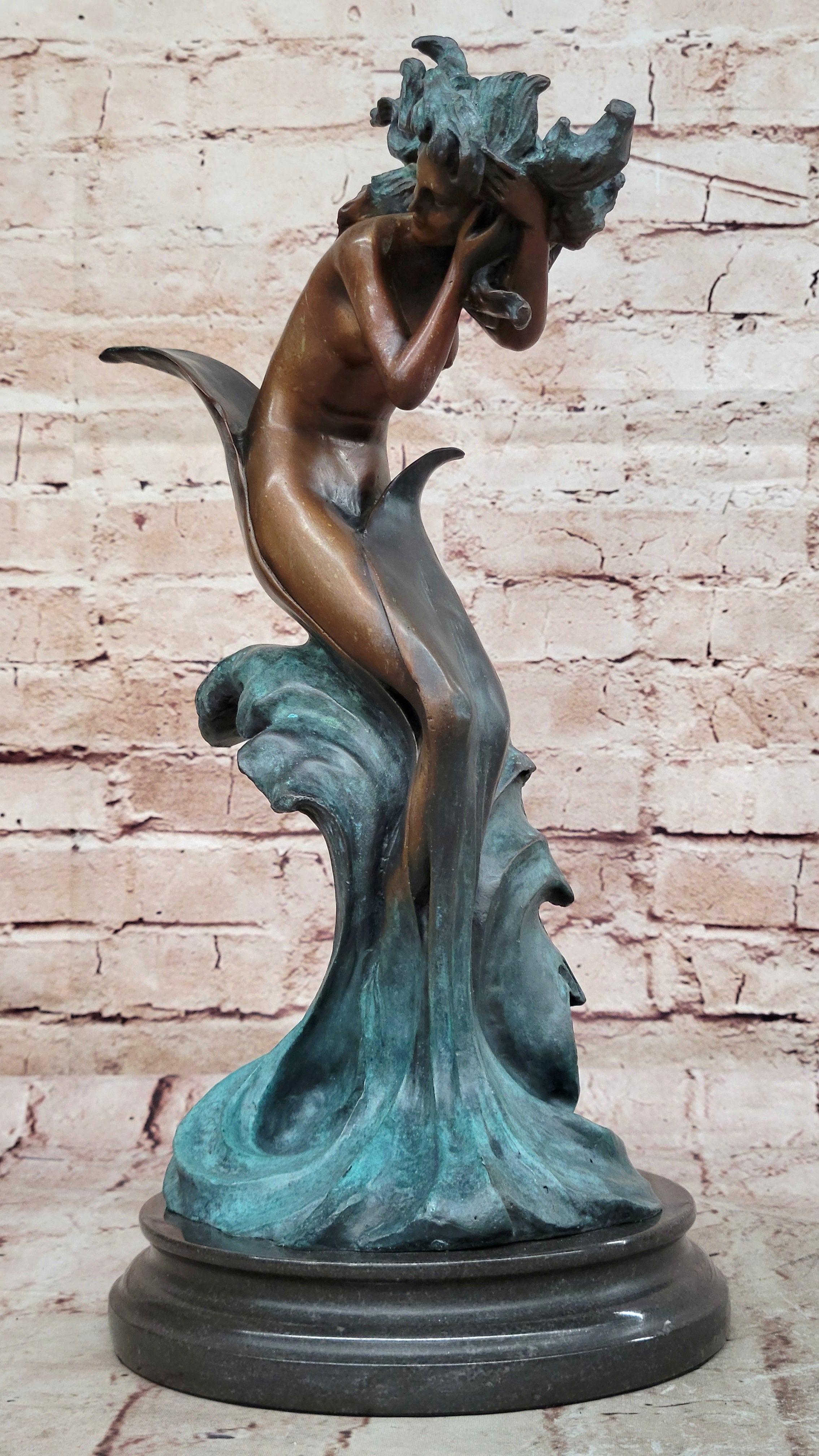 Medusa Guardian, Greek Mythology Hot Cast Nude Bronze  Sculpture Home Decor