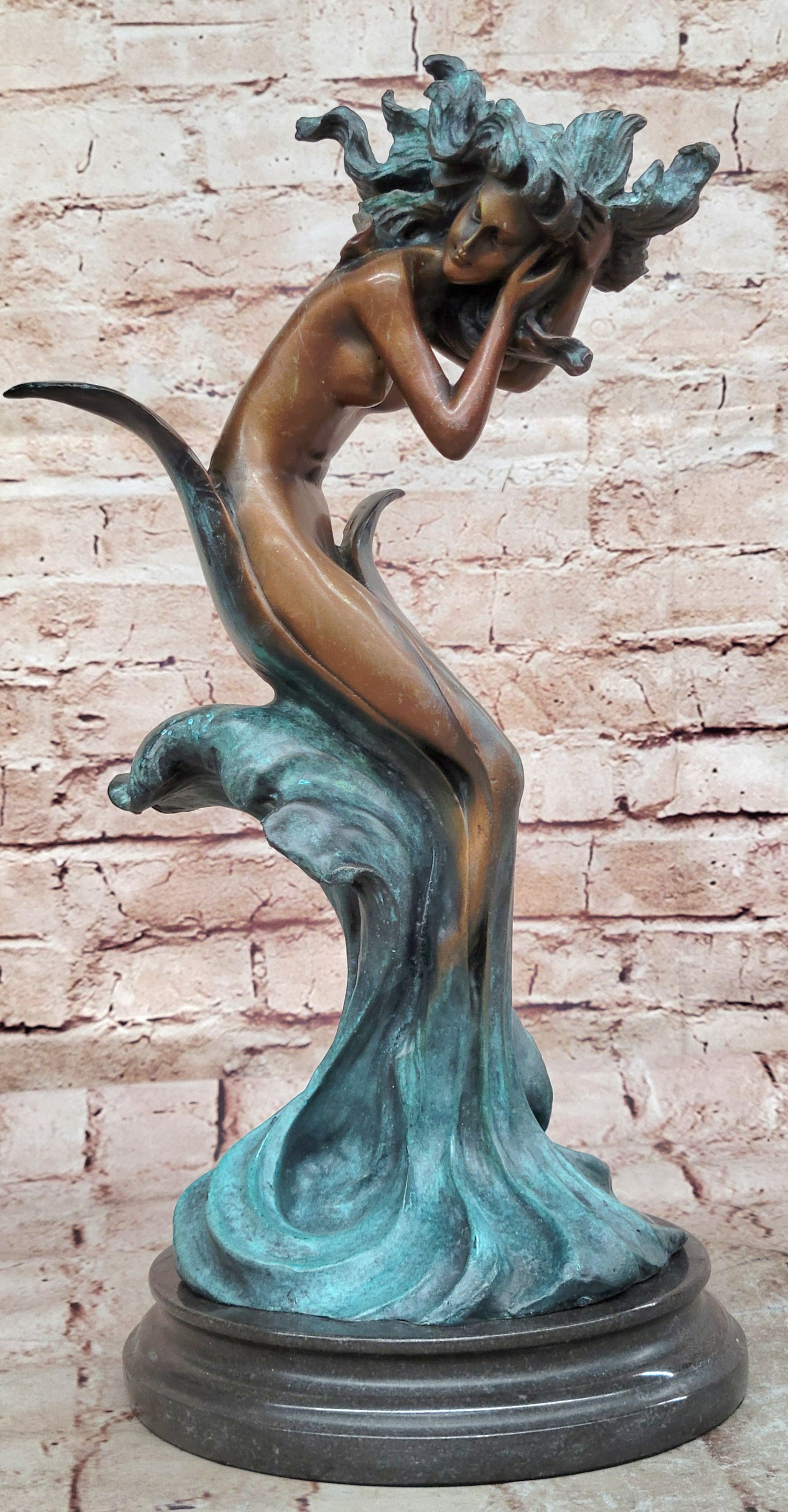Medusa Guardian, Greek Mythology Hot Cast Nude Bronze  Sculpture Home Decor