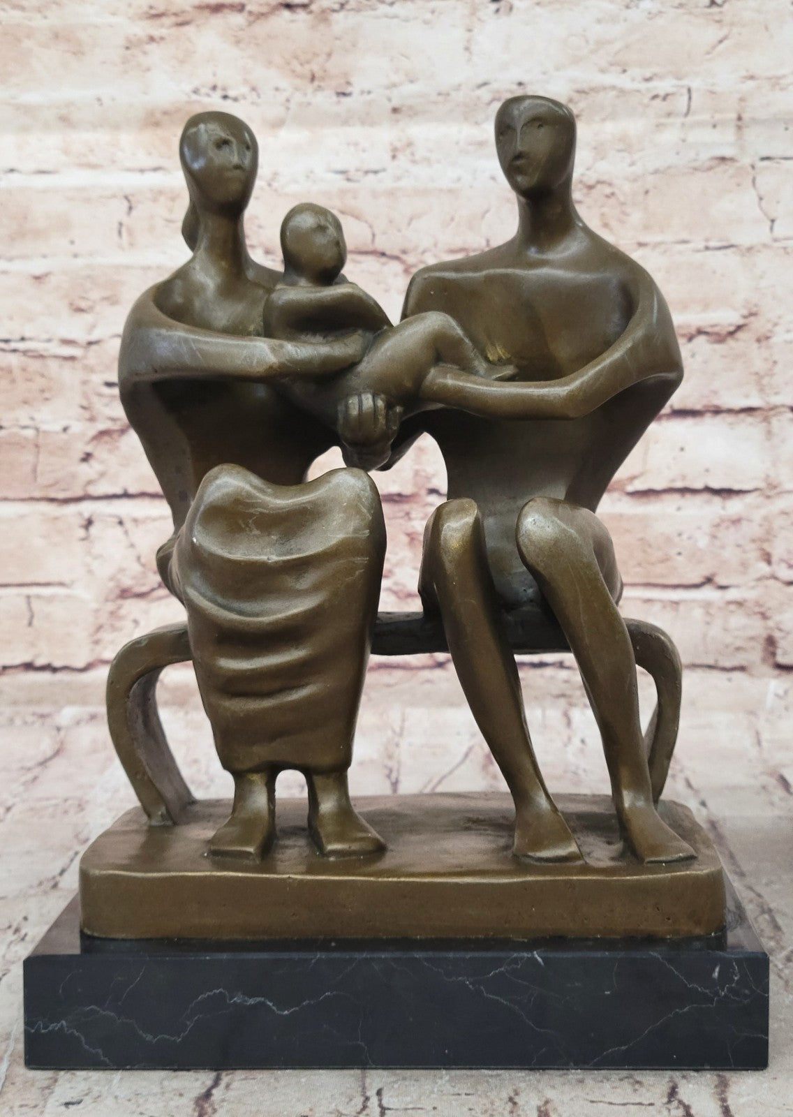 FAMILY GROUP Henry Moore Salvador Dali Abstract Bronze Sculpture Surreal Figure