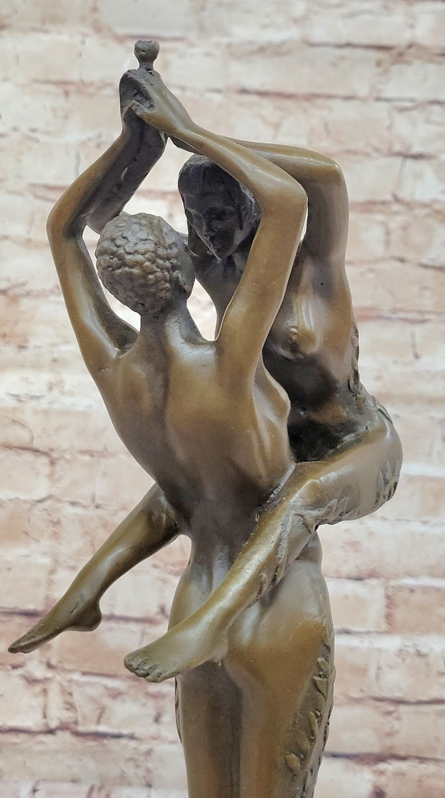 SIGNED JULEUS ERTE MALE AND FEMALE DANCER NUDE EROTIC POSE BRONZE SCULPTURE SALE