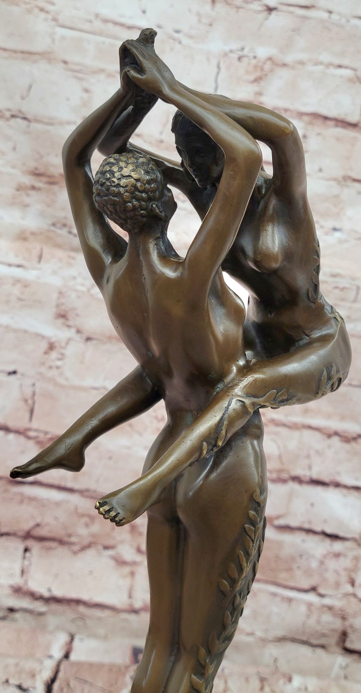 SIGNED JULEUS ERTE MALE AND FEMALE DANCER NUDE EROTIC POSE BRONZE SCULPTURE SALE