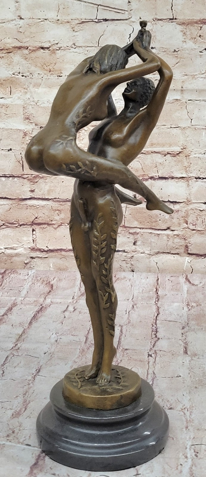 SIGNED JULEUS ERTE MALE AND FEMALE DANCER NUDE EROTIC POSE BRONZE SCULPTURE SALE