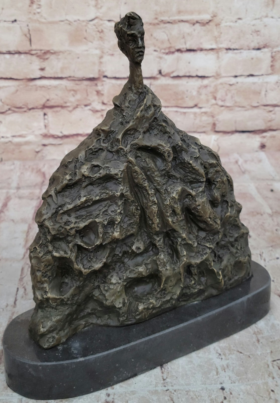 GIA "BIG HEAD" BRONZE SCULPTURE ABSTRACT ART DECO NOUVEAU FIGURE FINE DÉCOR