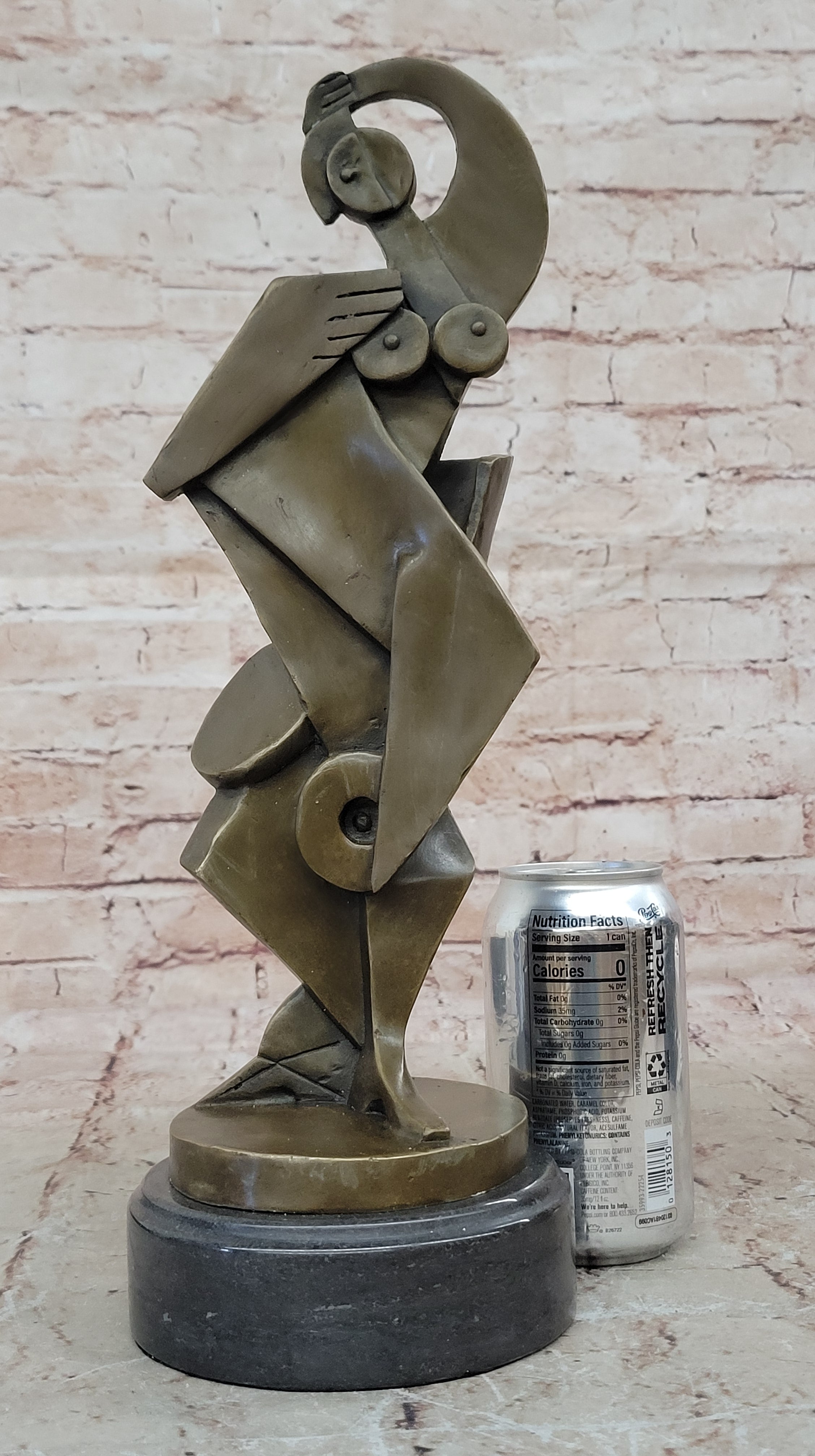 Handcrafted Signed Classic DALI Female Abstract Century Bronze Statue Sculpture
