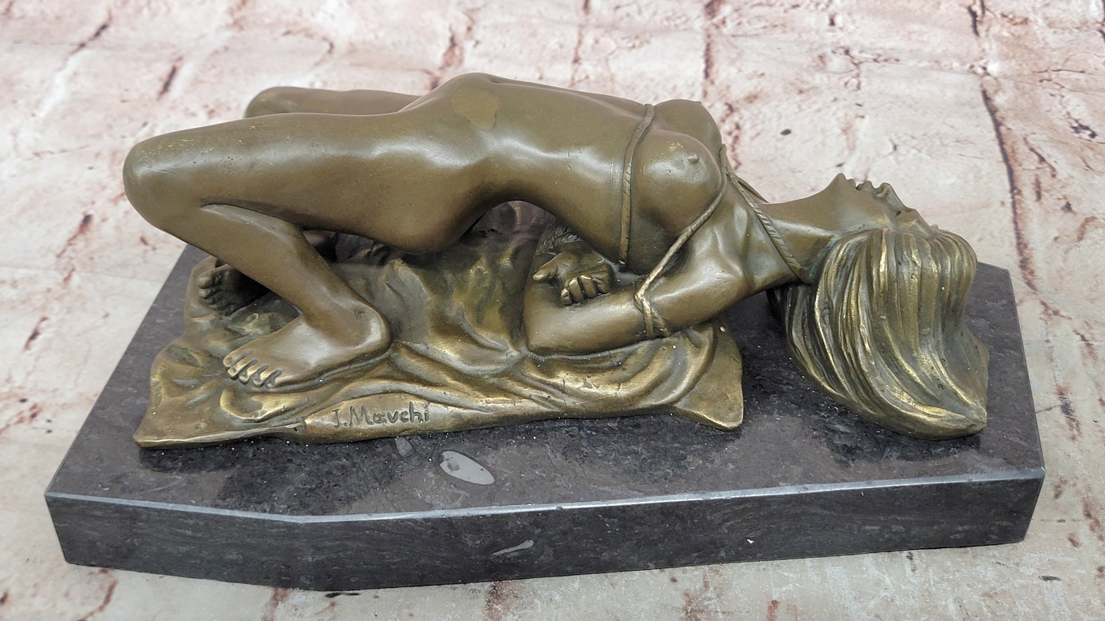 Bronze sculpture Erotic Girl Female Nude Art erotica Artwork Signed Original Gift