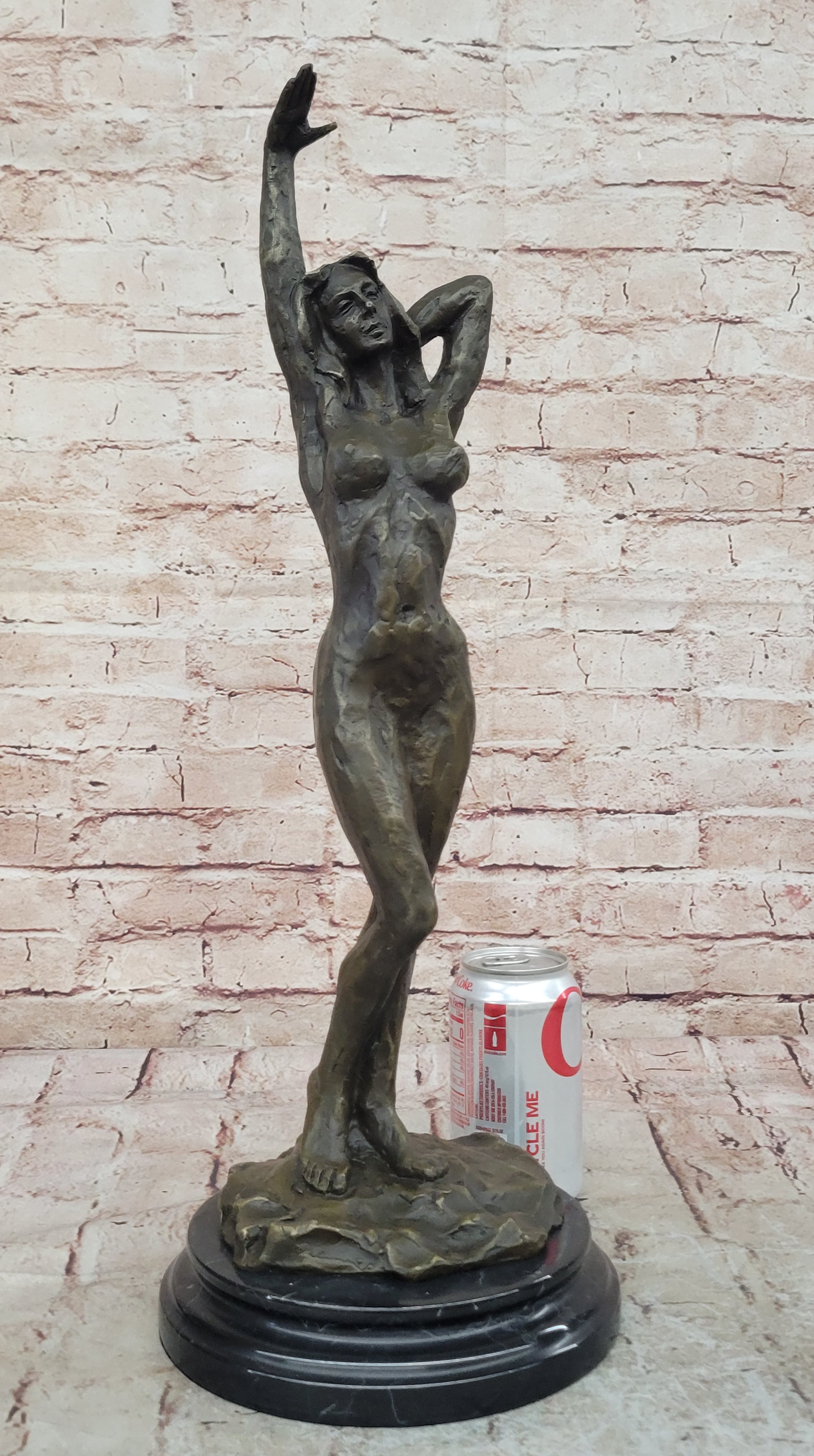 Large Nude Statue Venus Bronze With Figurine Cherub Sculpture Art Deco Artwork