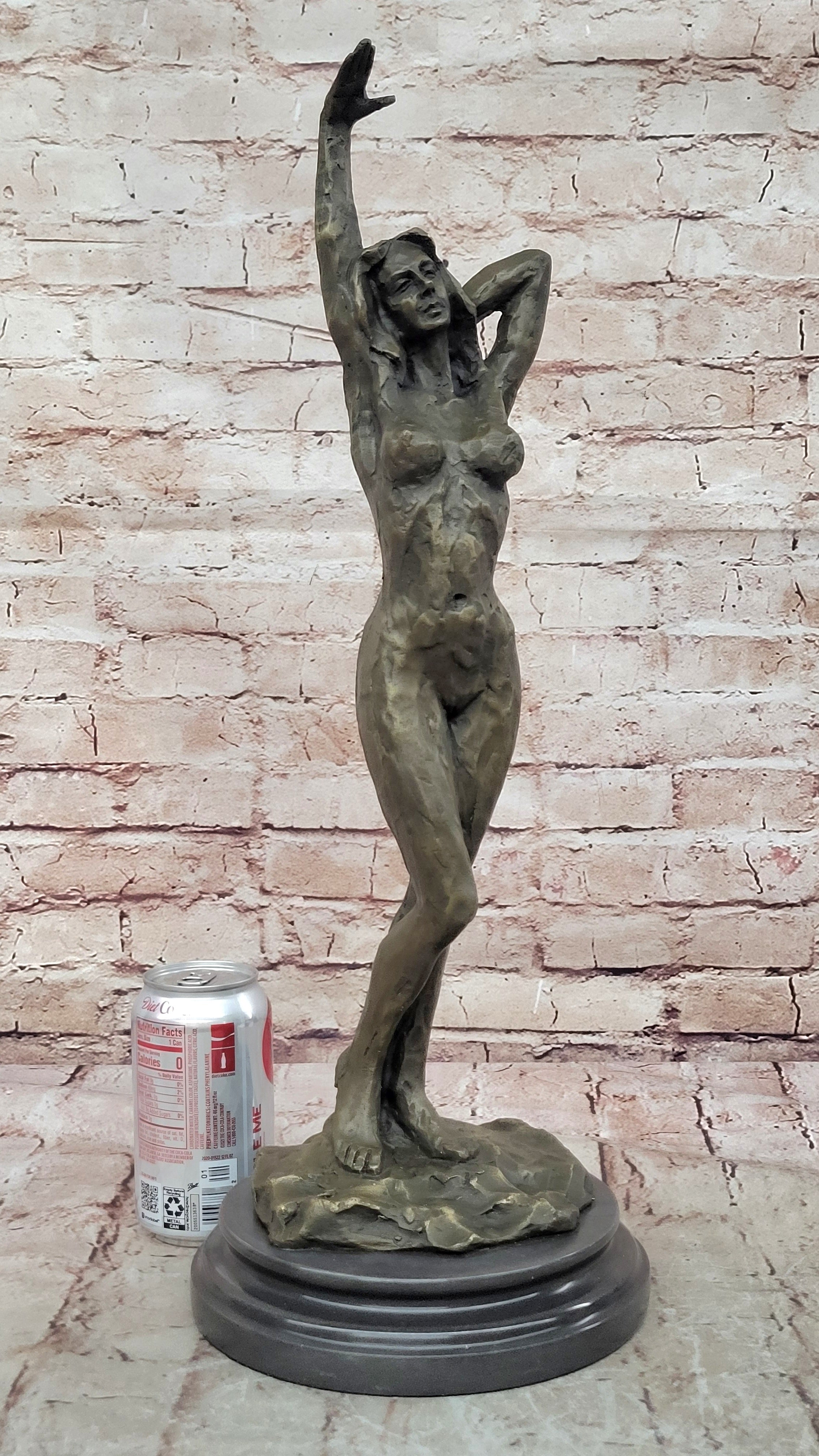 Large Nude Statue Venus Bronze With Figurine Cherub Sculpture Art Deco Artwork