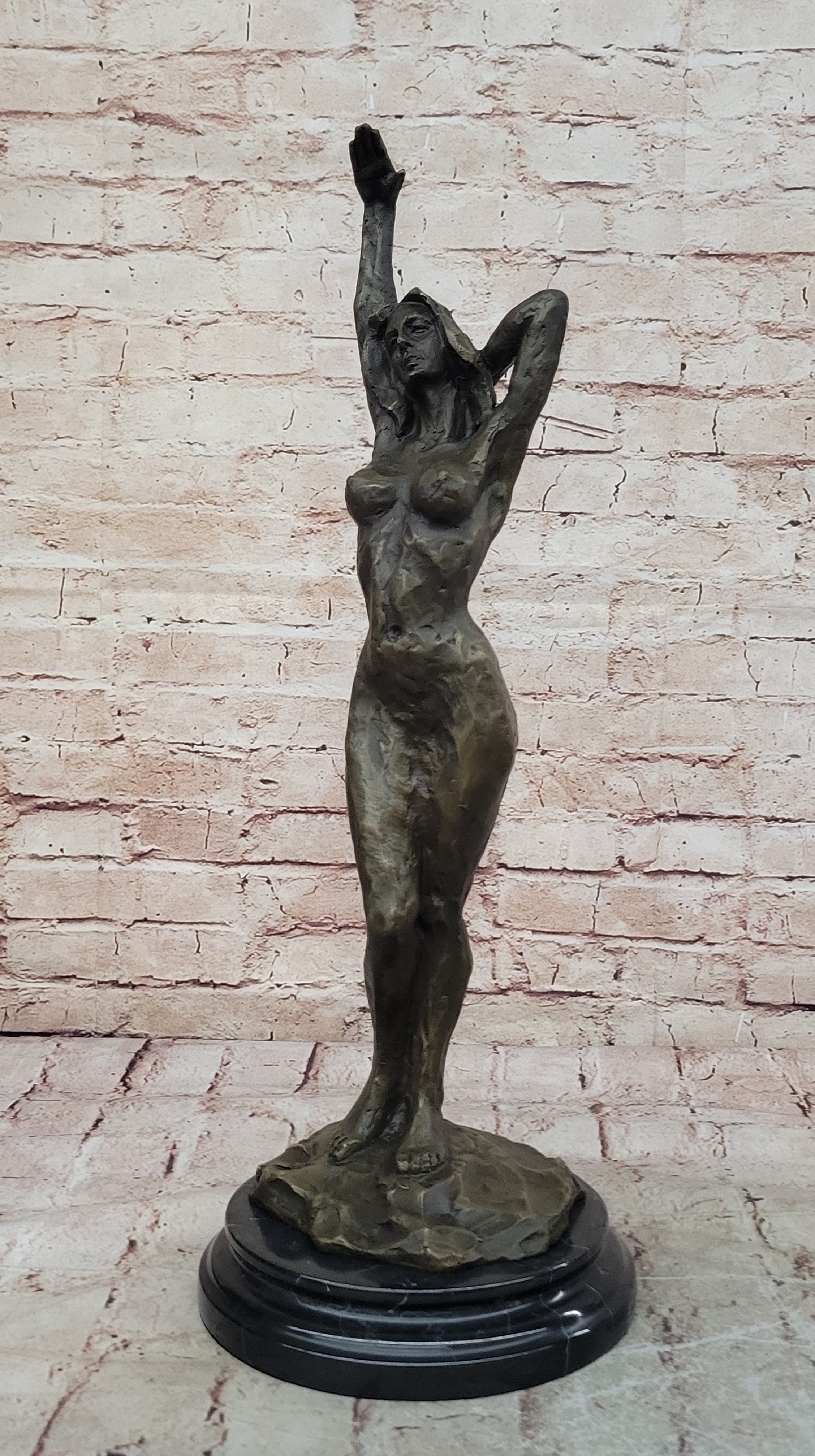 Large Nude Statue Venus Bronze With Figurine Cherub Sculpture Art Deco Artwork