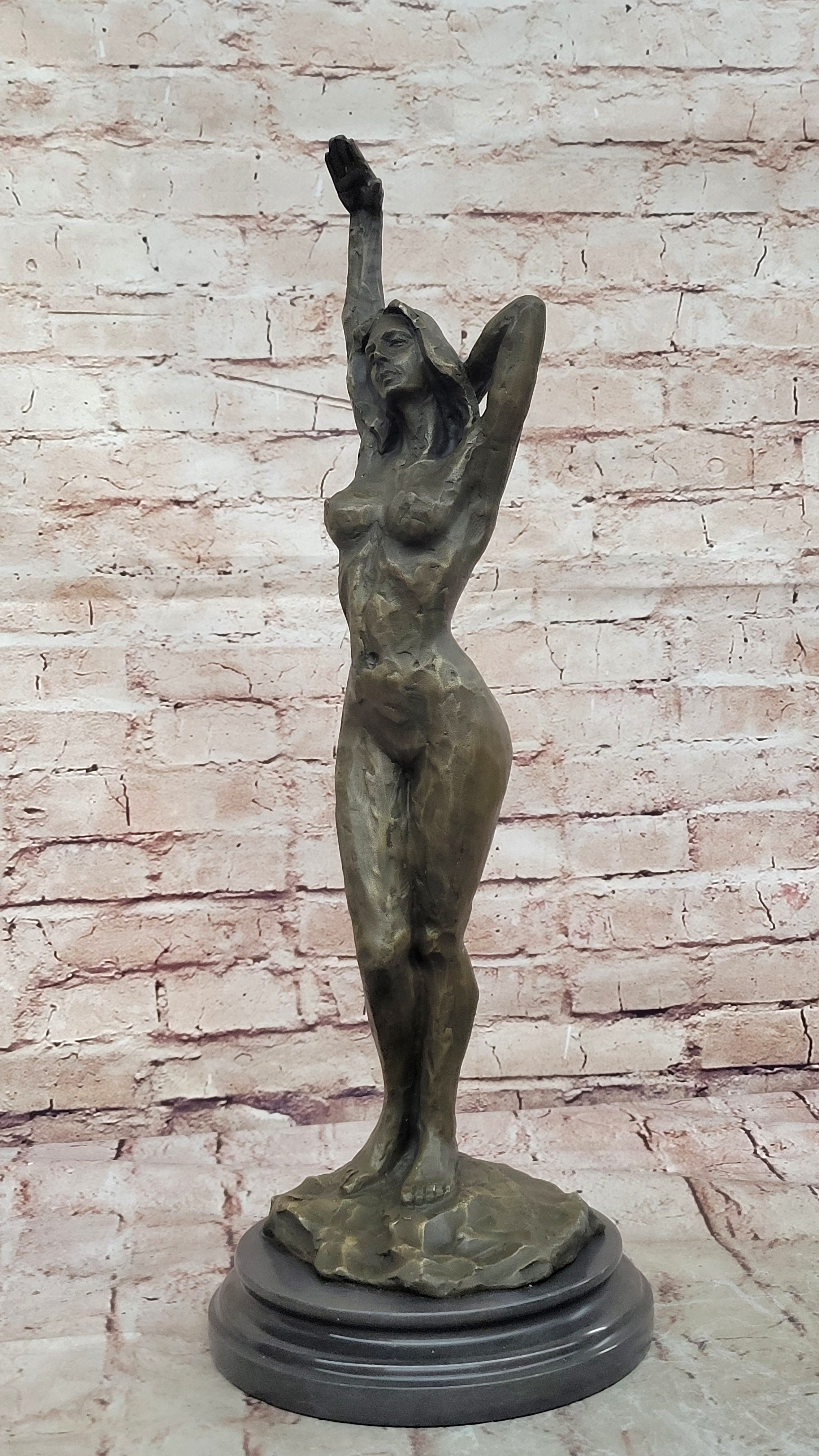 Large Nude Statue Venus Bronze With Figurine Cherub Sculpture Art Deco Artwork