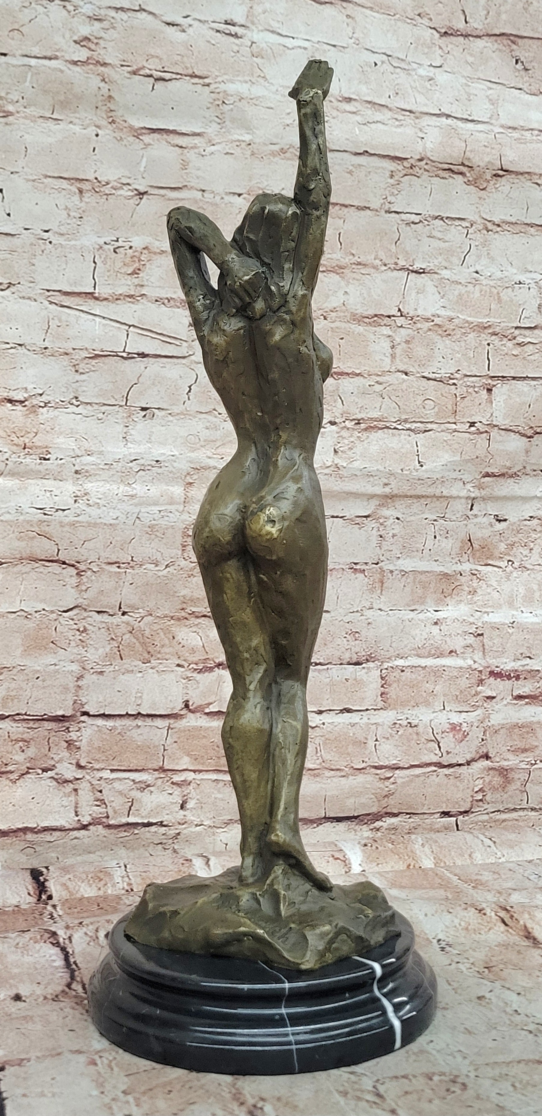 Large Nude Statue Venus Bronze With Figurine Cherub Sculpture Art Deco Artwork