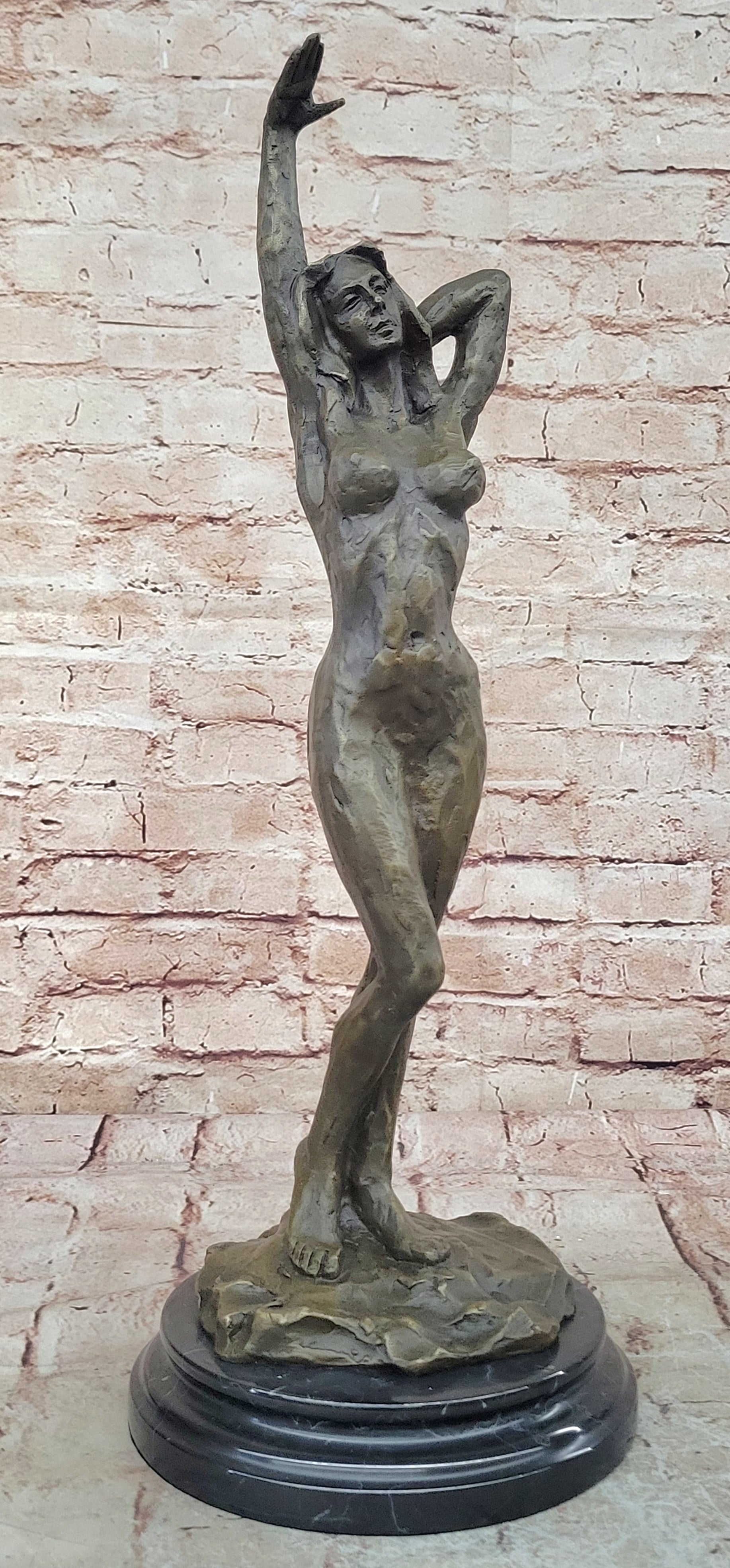 Large Nude Statue Venus Bronze With Figurine Cherub Sculpture Art Deco Artwork