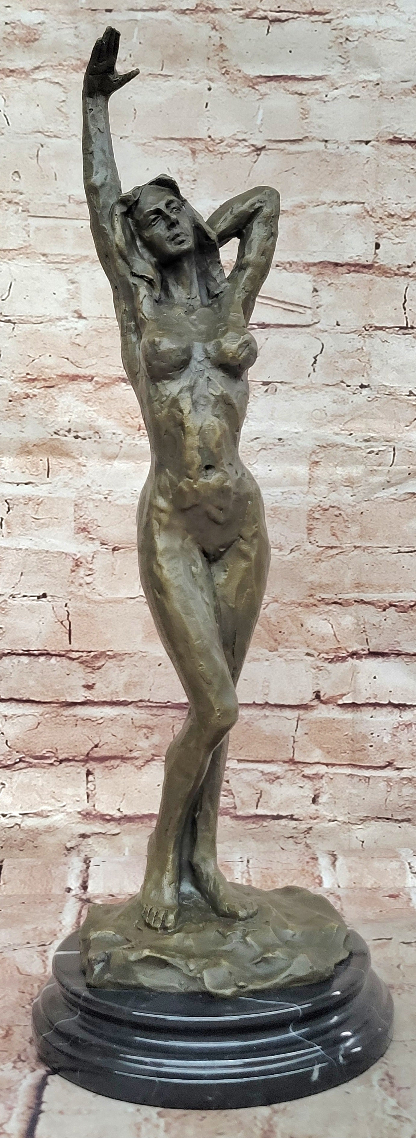 Large Nude Statue Venus Bronze With Figurine Cherub Sculpture Art Deco Artwork
