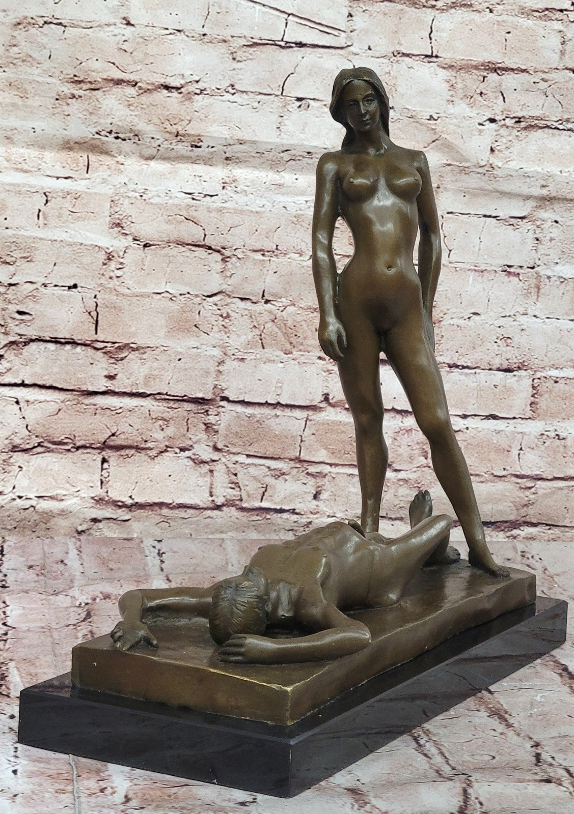Handcrafted bronze sculpture SALE Ca Hot Cast Hot Deco Art Female And Male Nude