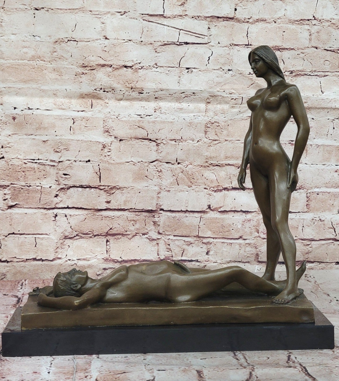 Handcrafted bronze sculpture SALE Ca Hot Cast Hot Deco Art Female And Male Nude