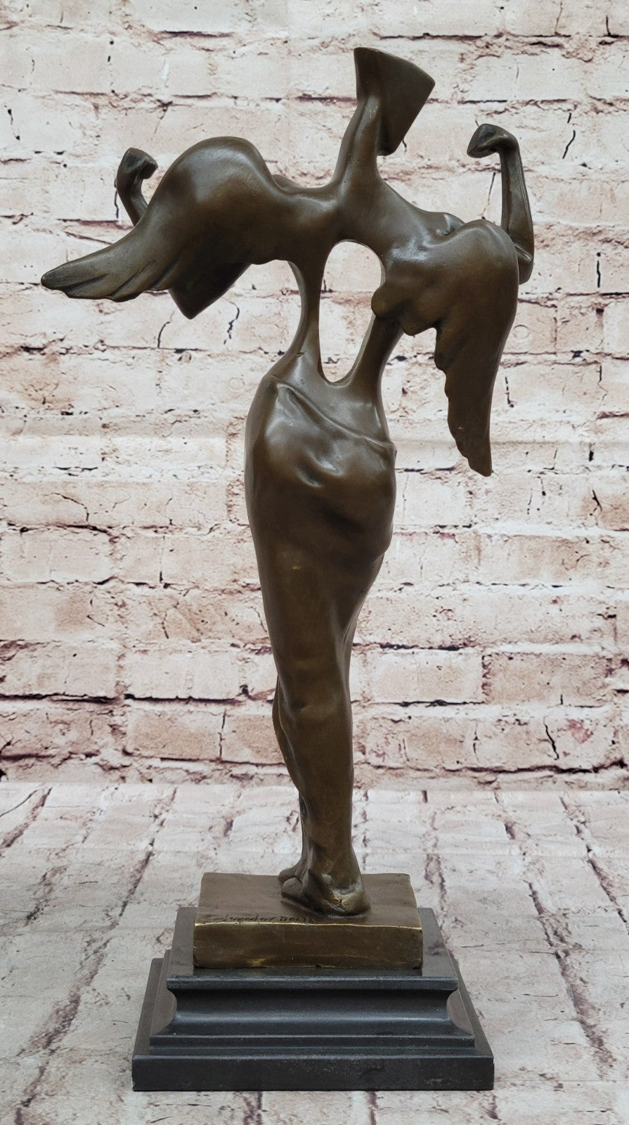 Salvador Dali Greatest Surrealist Hot Cast Bronze Sculpture Marble Base Figurine