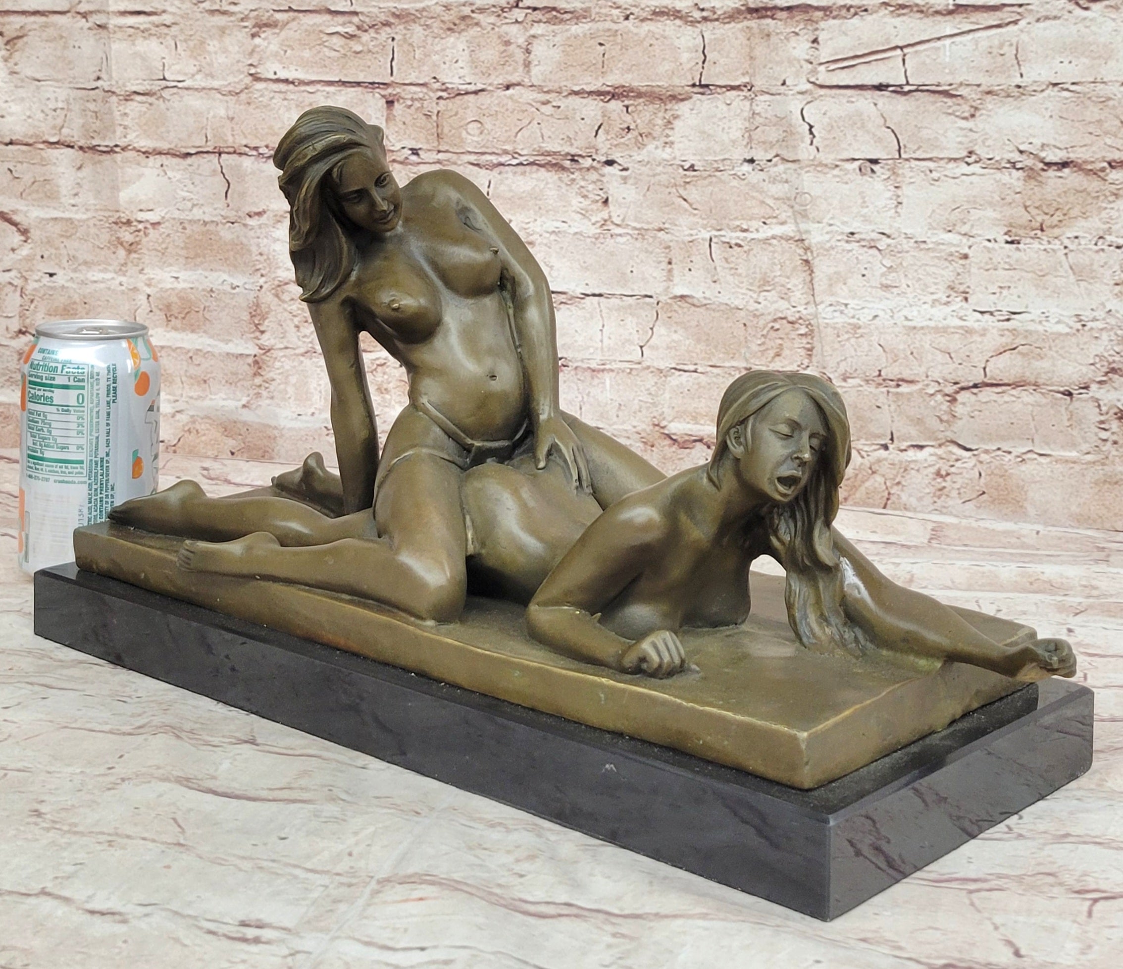 Erotic Sexy Nude Hand Made Lady Girl .. Bronze Women Sculpture Statue deco