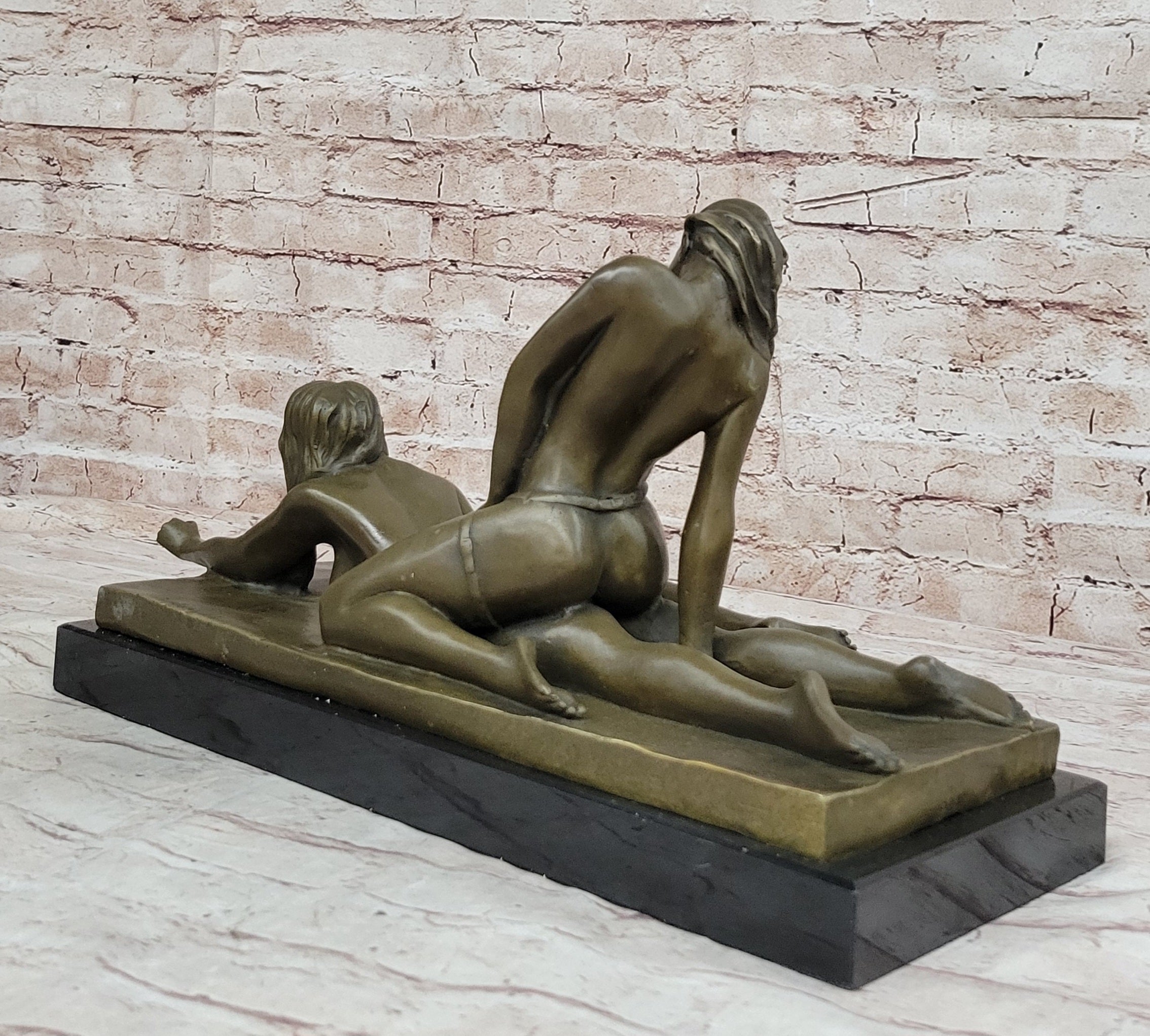 Erotic Sexy Nude Hand Made Lady Girl .. Bronze Women Sculpture Statue deco